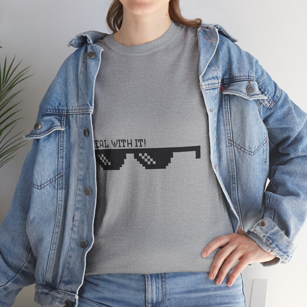 Just Do It Tomorrow Tee — 'Deal With It' Pixel Sunglasses Graphic T‑Shirt