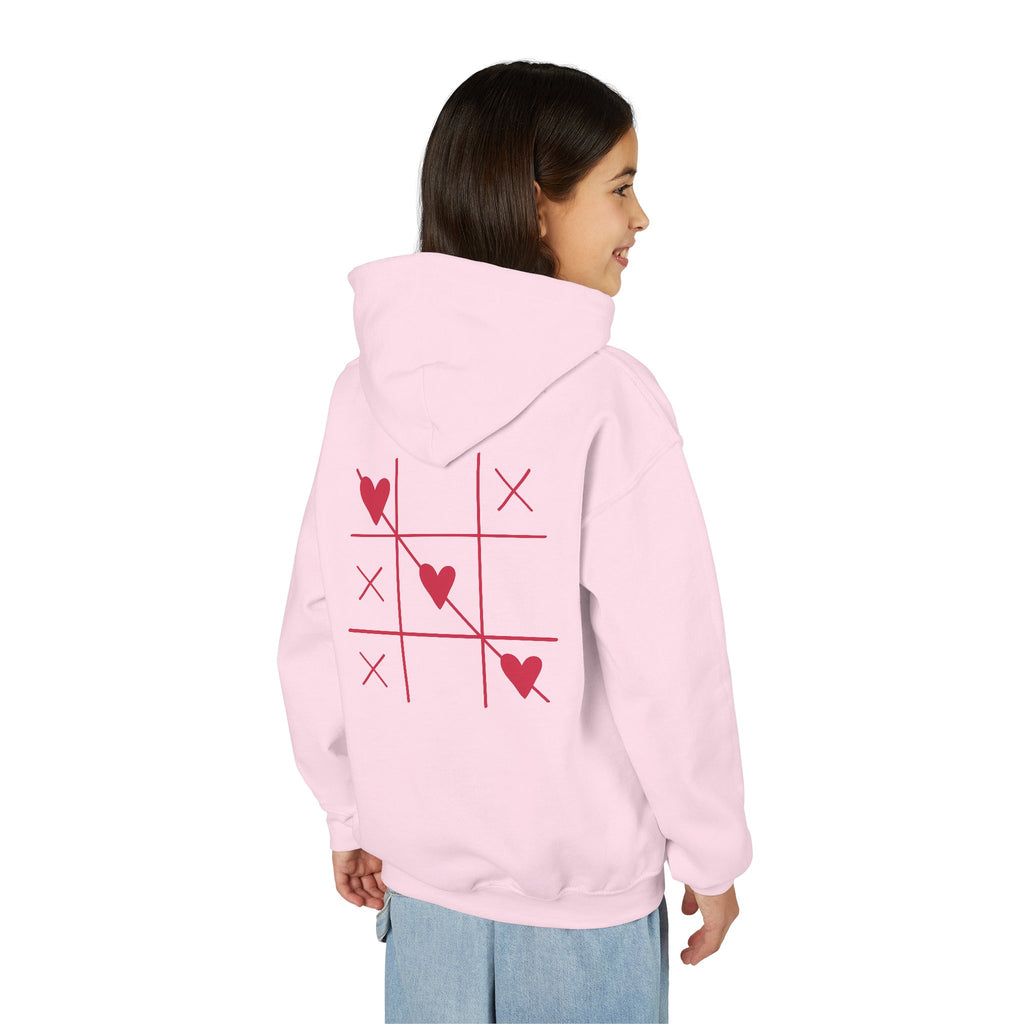 Youth Hoodie — Minimal Valentine Heart Hands "I (heart) you" Design