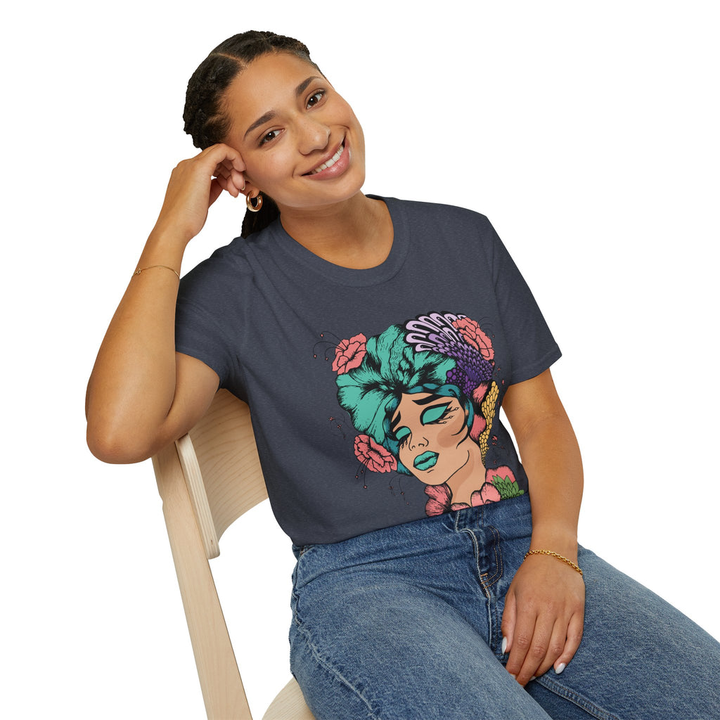 Girl Power Floral Portrait T-Shirt