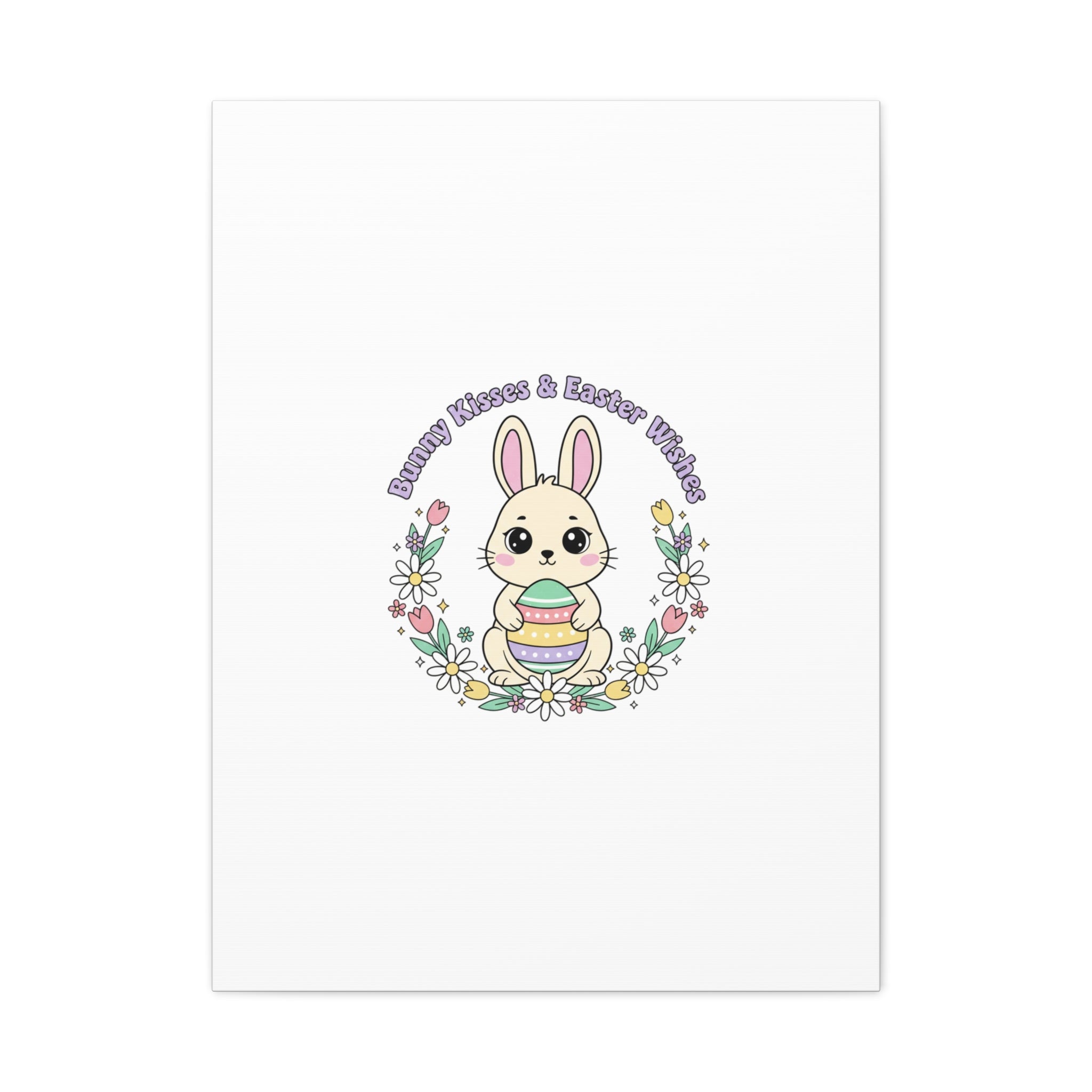Bunny Kisses Easter Bunny Canvas | pastel spring, cottagecore