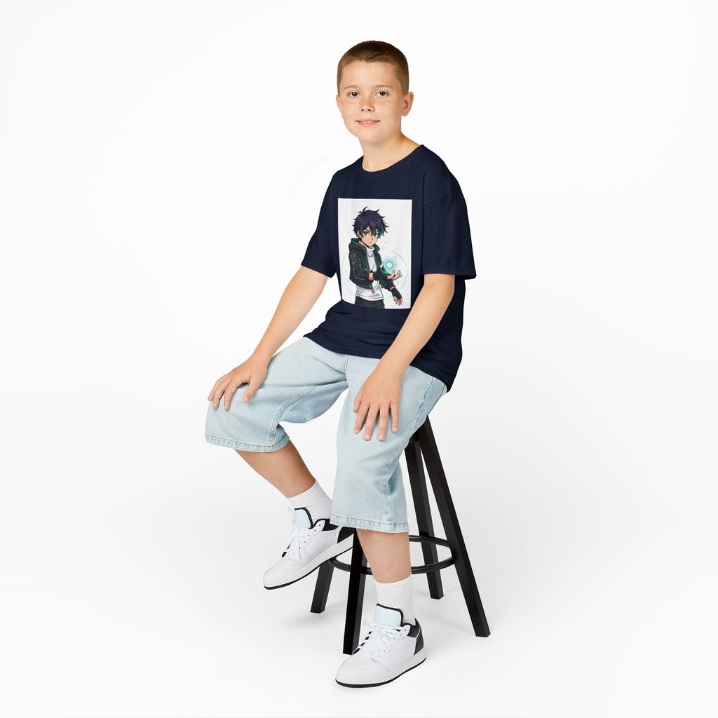 Kids Anime Mage T‑Shirt — Cute Boy Sorcerer Graphic Tee