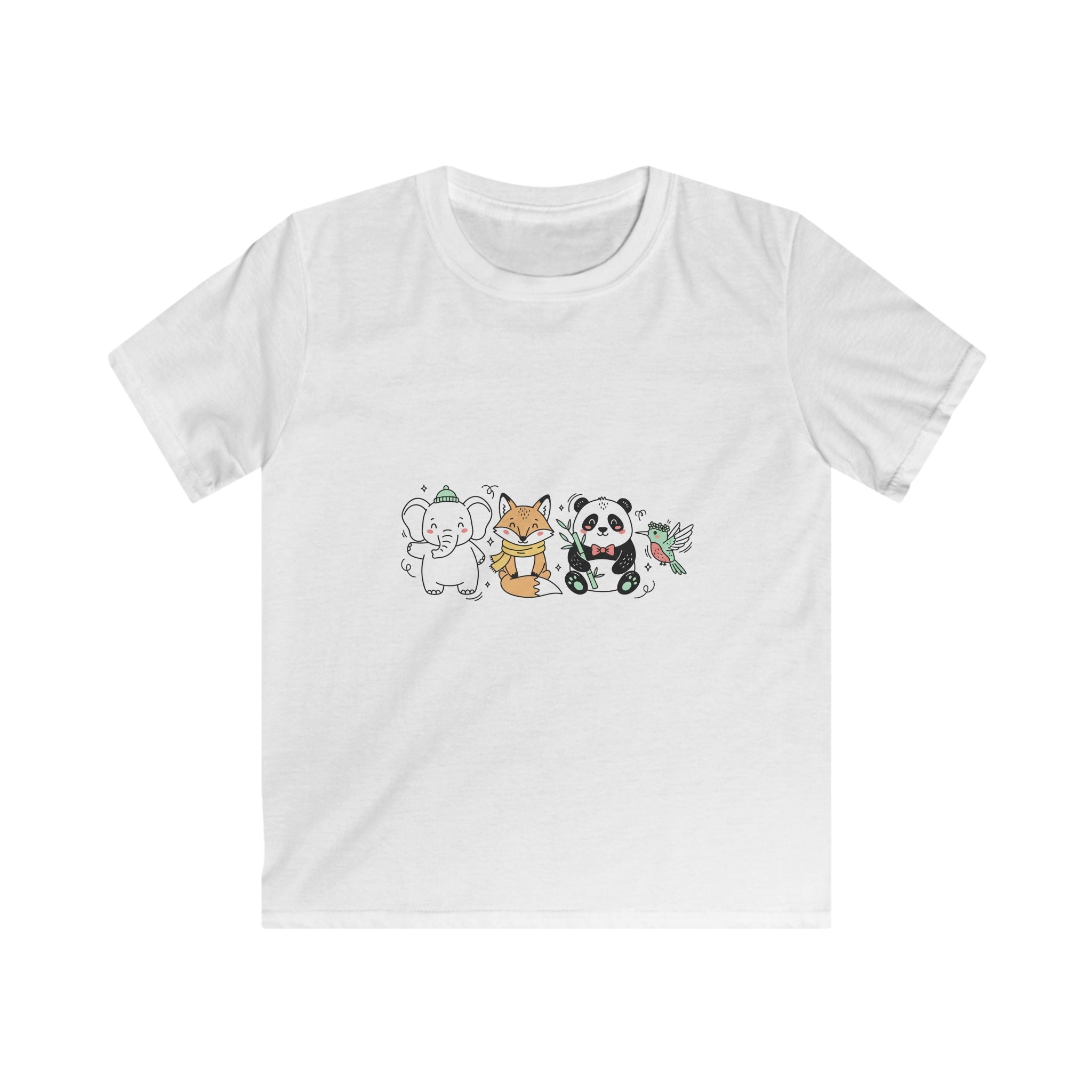 Kids Tee — Cute Animal Friends Selfie Shirt (Cat & Dogs)