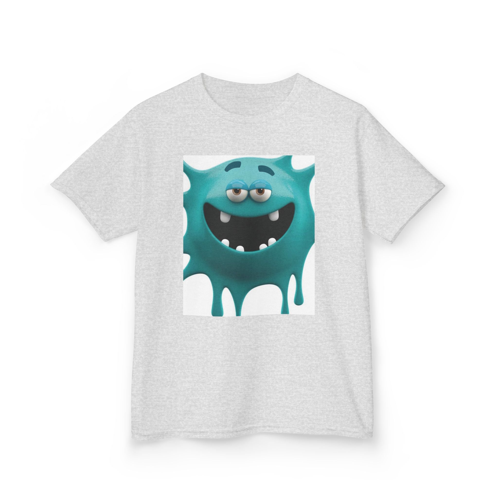 Kids Monster Drip T-Shirt — Cute Teal Cartoon Monster Tee