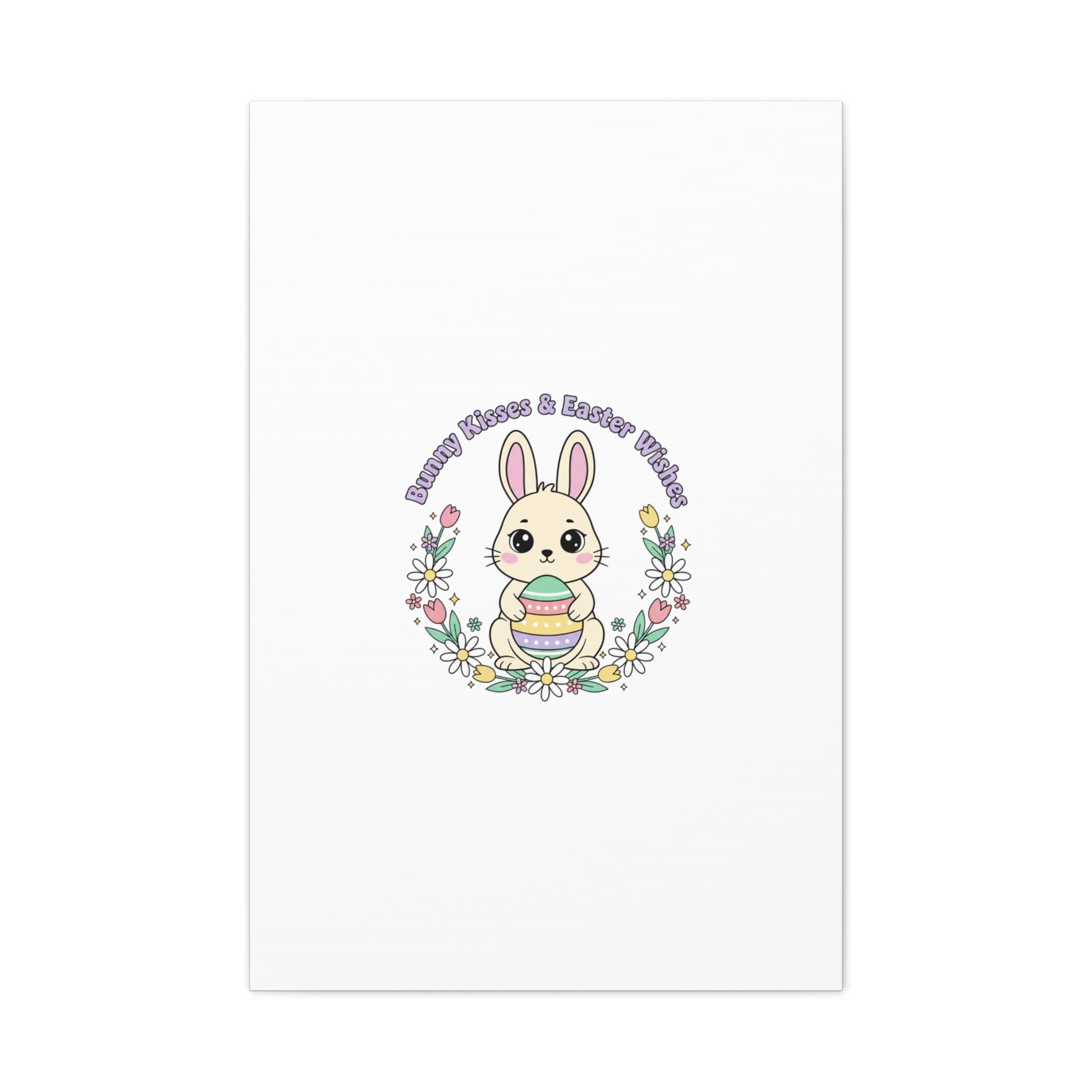 Bunny Kisses Easter Bunny Canvas | pastel spring, cottagecore