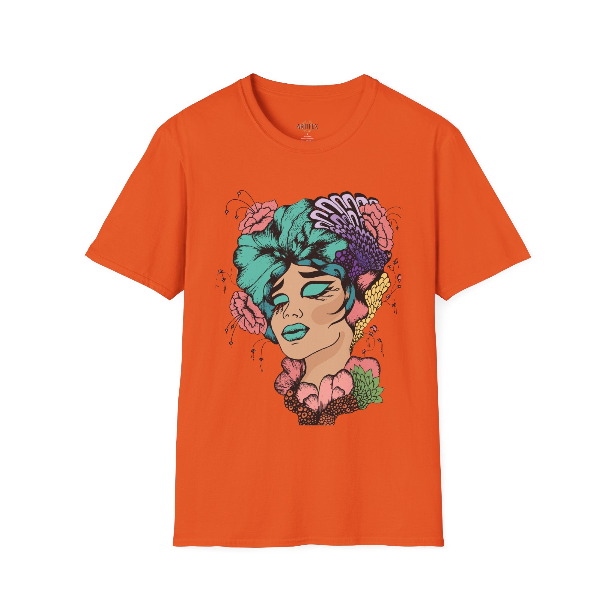 Girl Power Floral Portrait T-Shirt