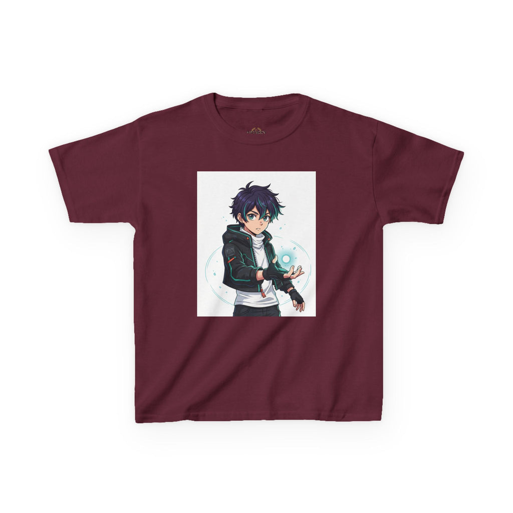 Kids Anime Mage T‑Shirt — Cute Boy Sorcerer Graphic Tee