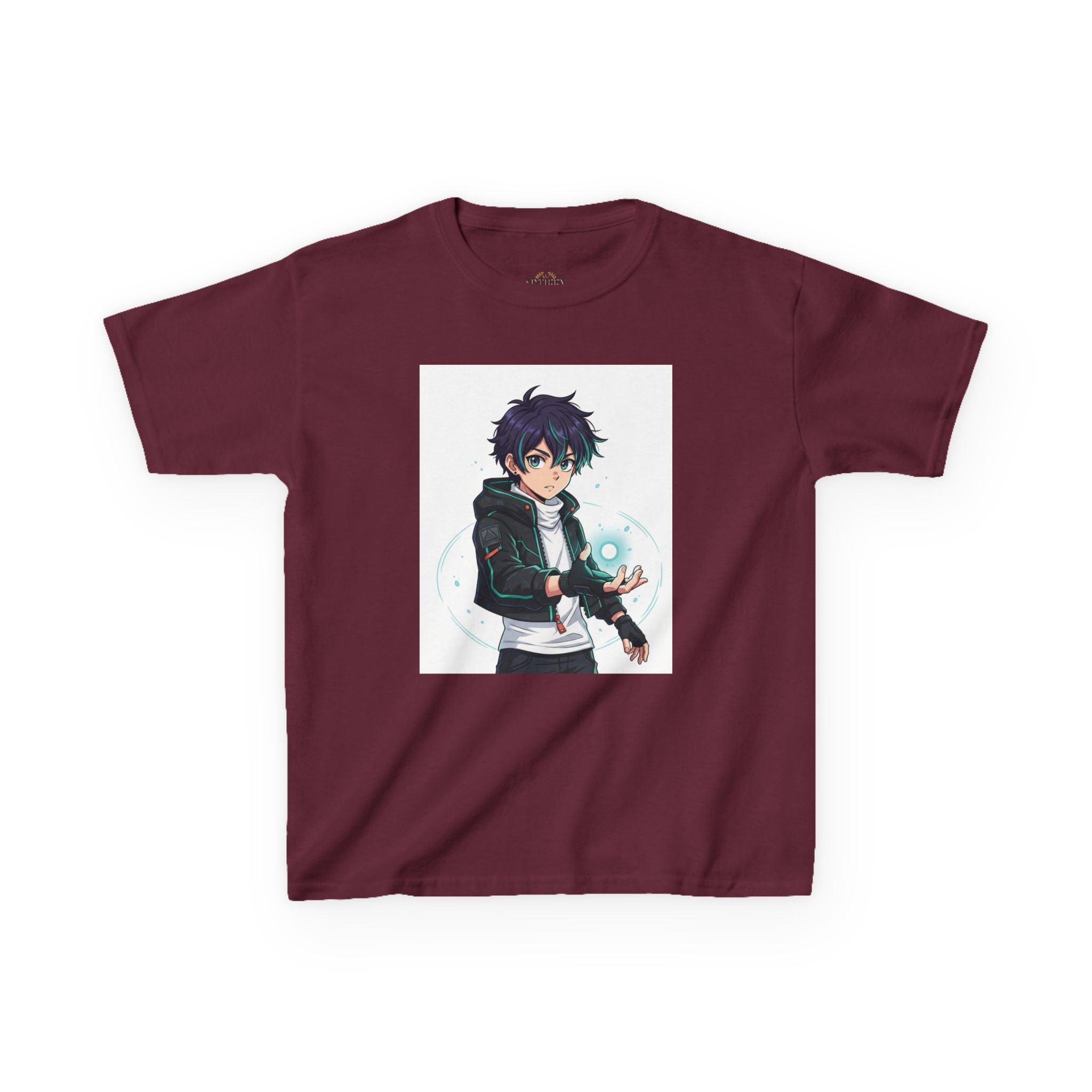 Kids Anime Mage T‑Shirt — Cute Boy Sorcerer Graphic Tee