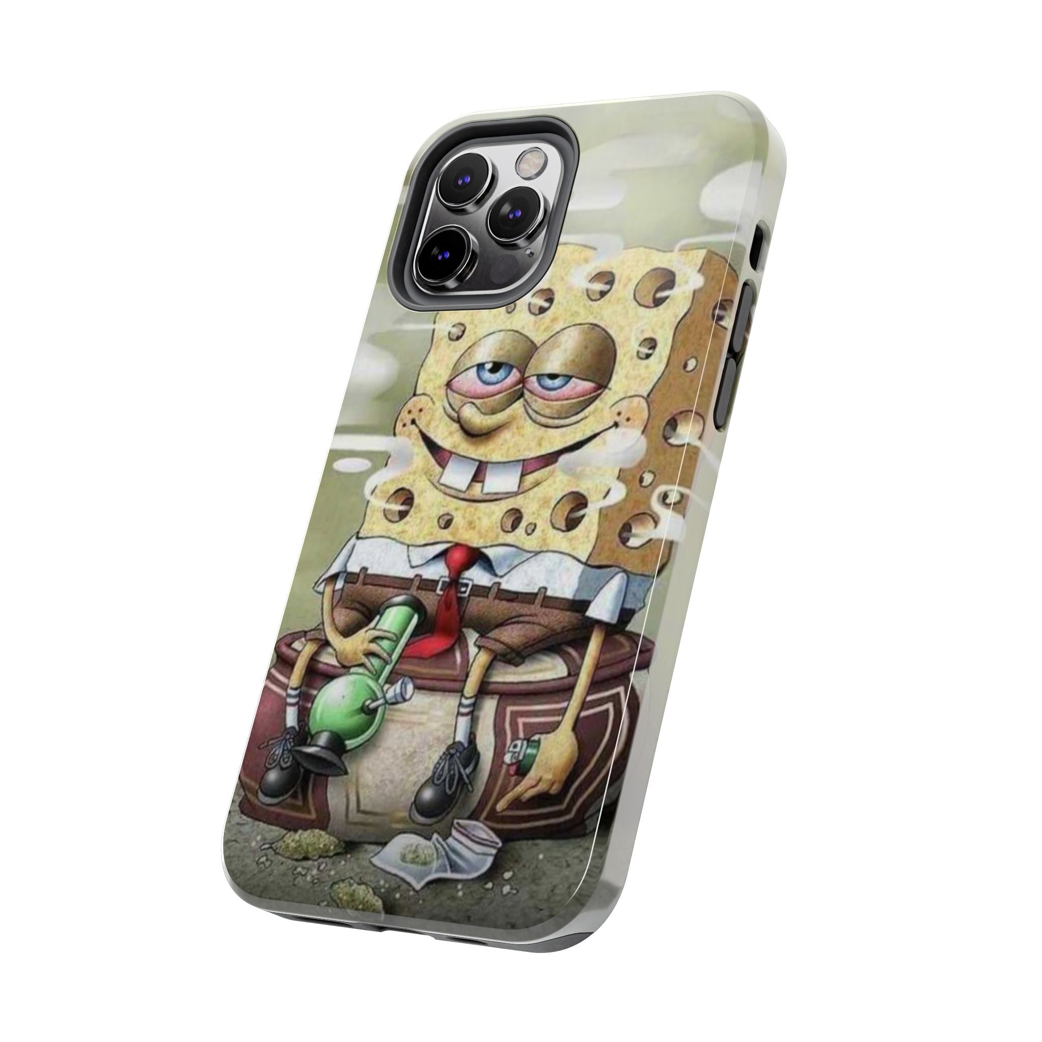 Sponge Parody Tough Phone Case – Stoned Cartoon Sponge Bob with Bong