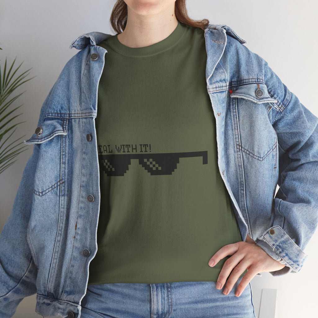 Just Do It Tomorrow Tee — 'Deal With It' Pixel Sunglasses Graphic T‑Shirt