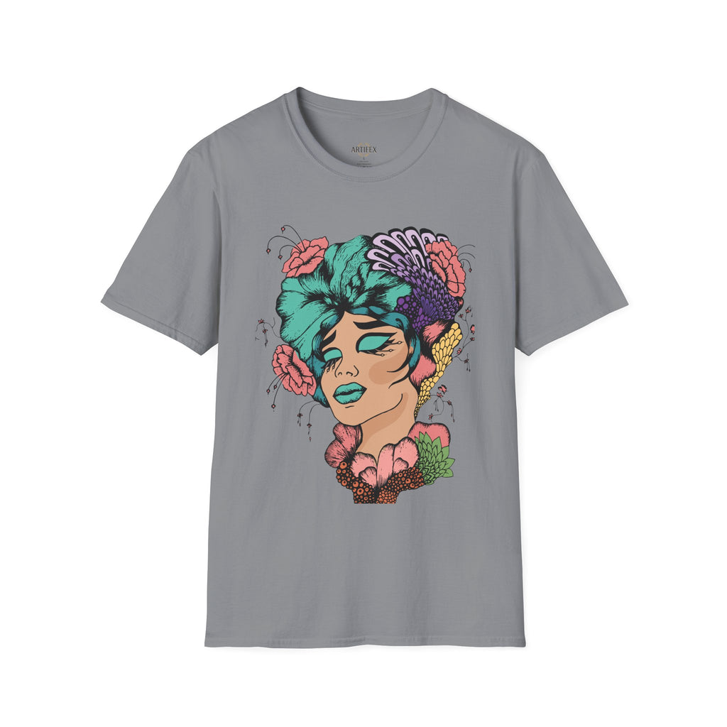 Girl Power Floral Portrait T-Shirt