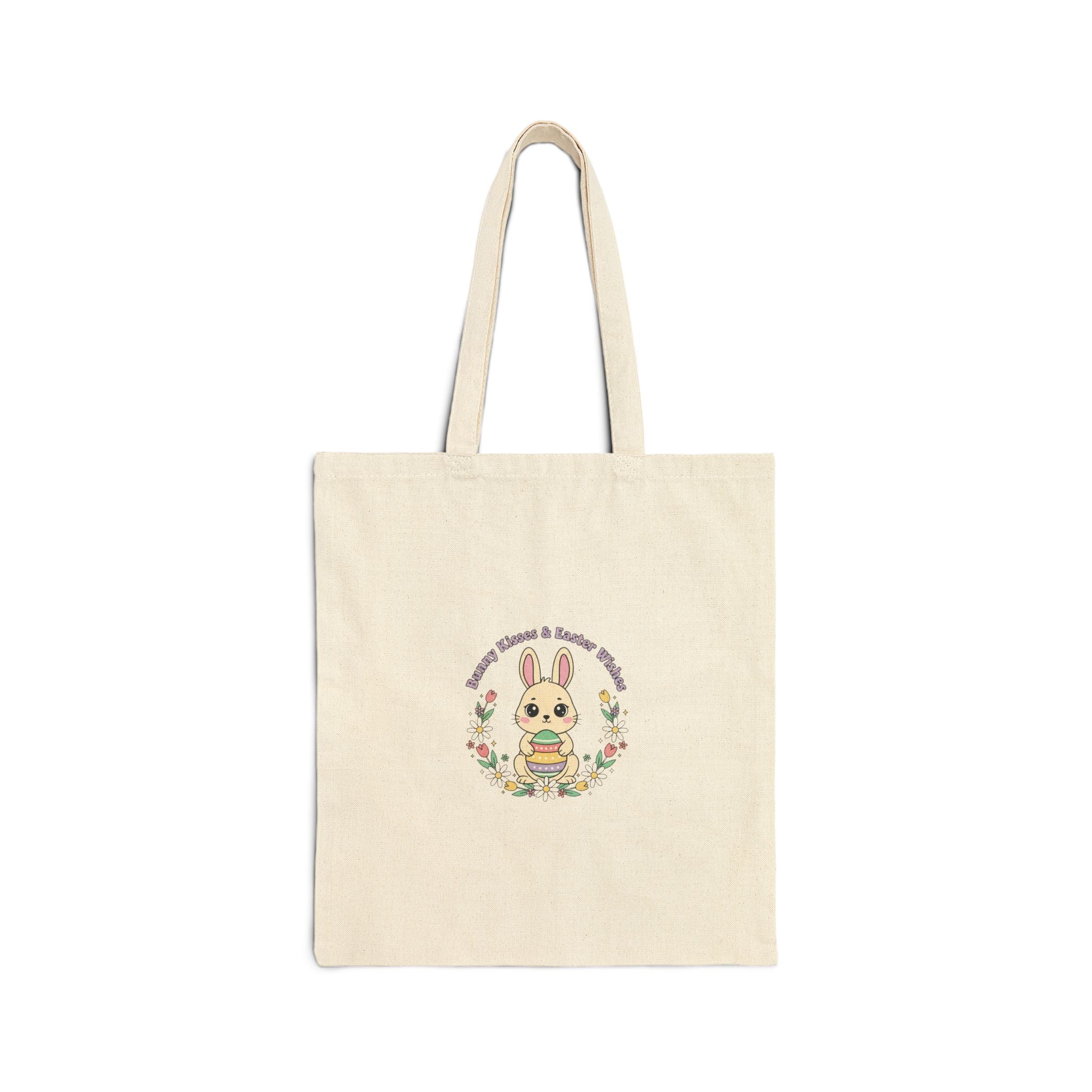 Easter Bunny Aesthetic Tote, pastel spring cottagecore canvas tote