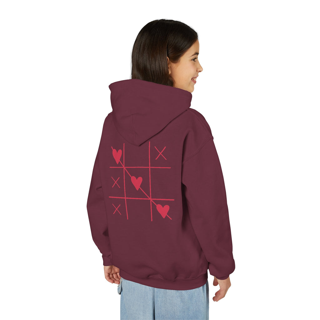 Youth Hoodie — Minimal Valentine Heart Hands "I (heart) you" Design