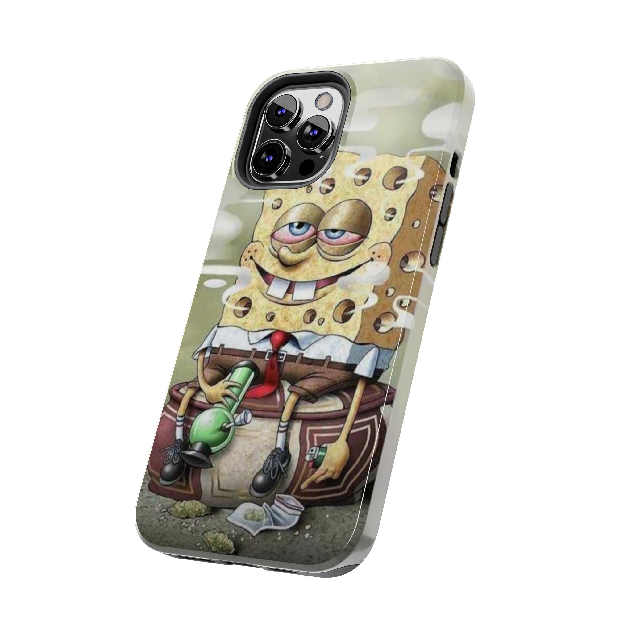 Sponge Parody Tough Phone Case – Stoned Cartoon Sponge Bob with Bong