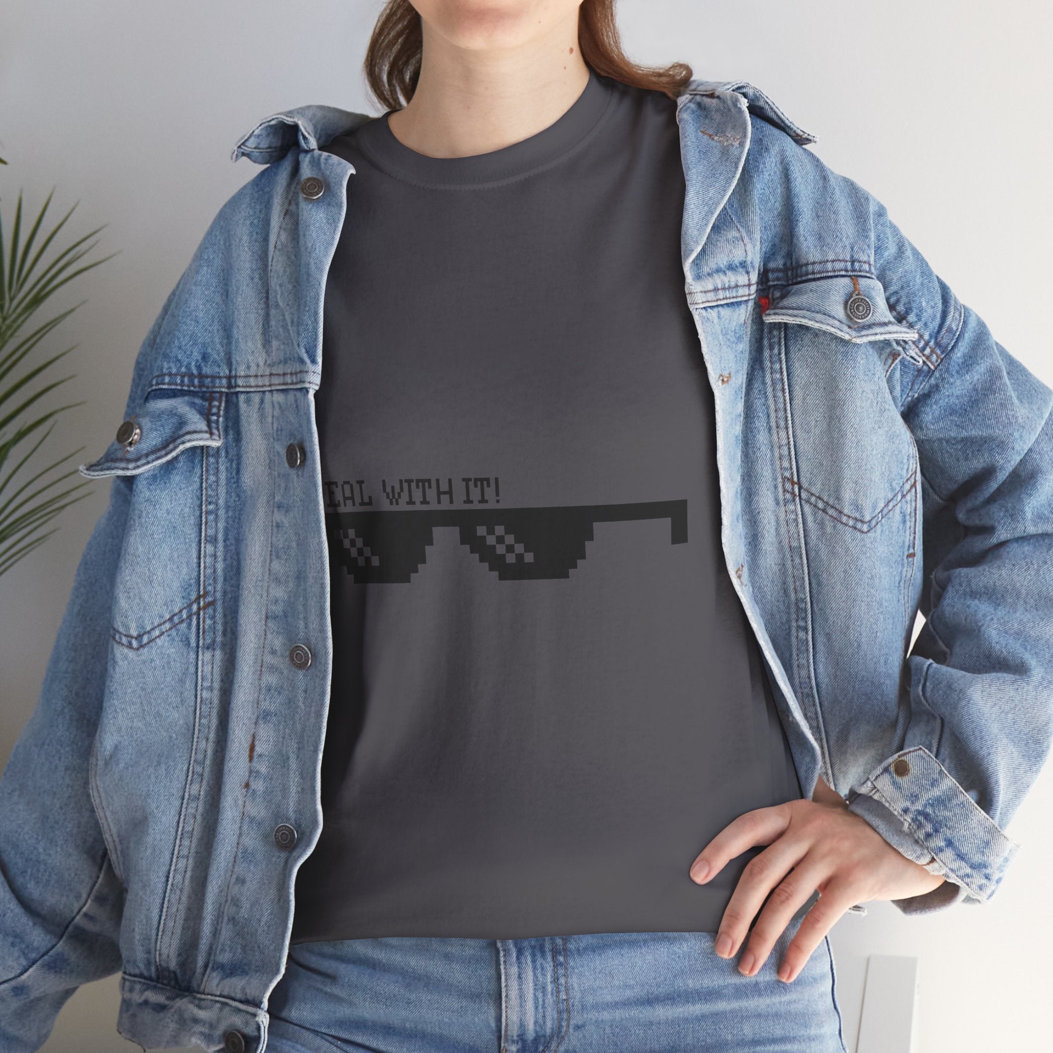 Just Do It Tomorrow Tee — 'Deal With It' Pixel Sunglasses Graphic T‑Shirt
