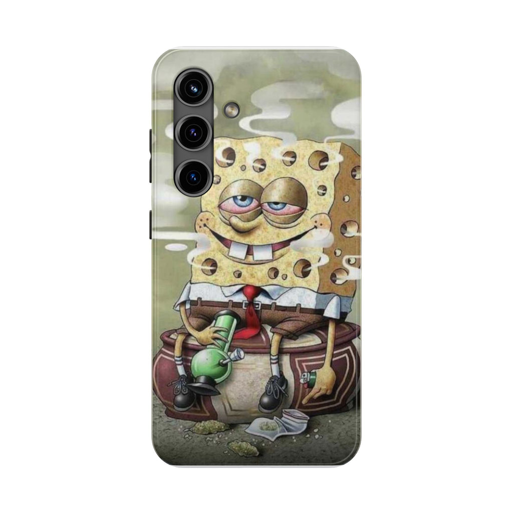 Sponge Parody Tough Phone Case – Stoned Cartoon Sponge Bob with Bong