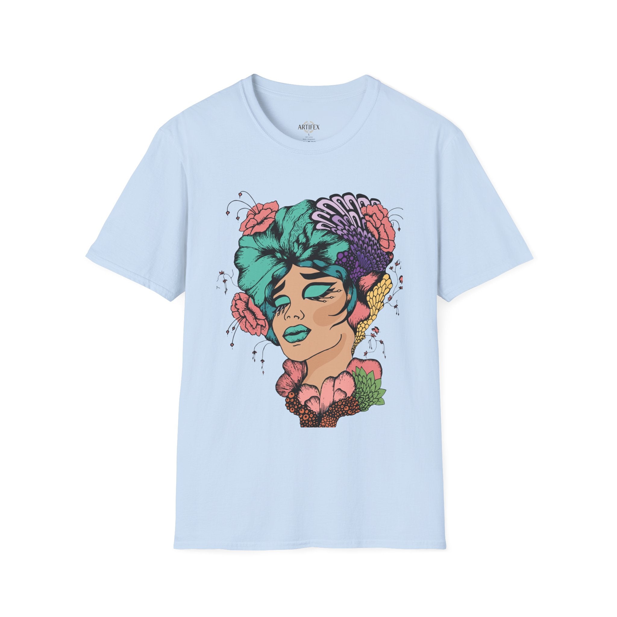 Girl Power Floral Portrait T-Shirt