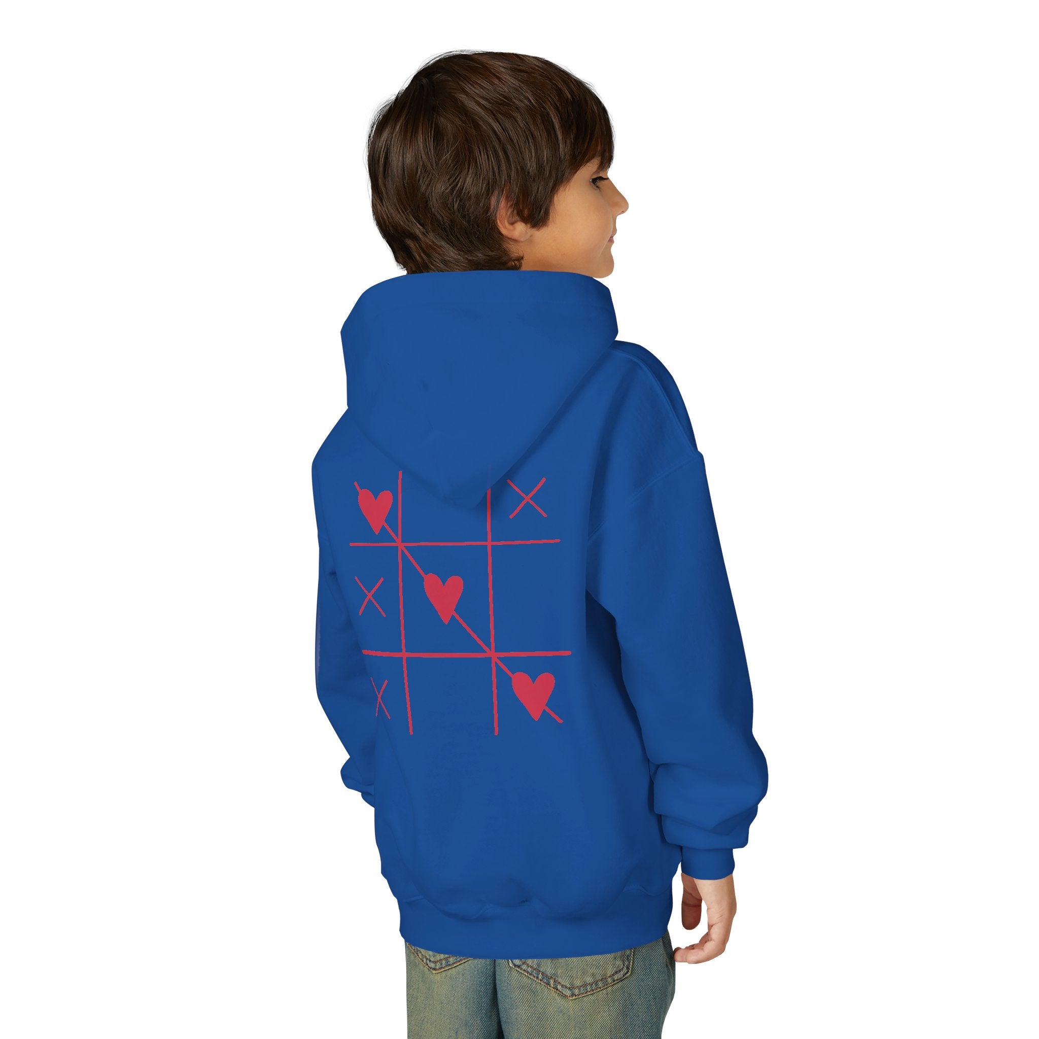 Youth Hoodie — Minimal Valentine Heart Hands "I (heart) you" Design