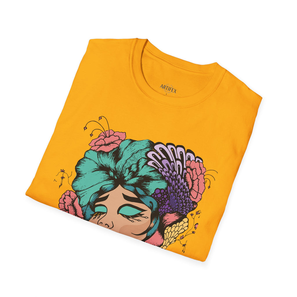 Girl Power Floral Portrait T-Shirt