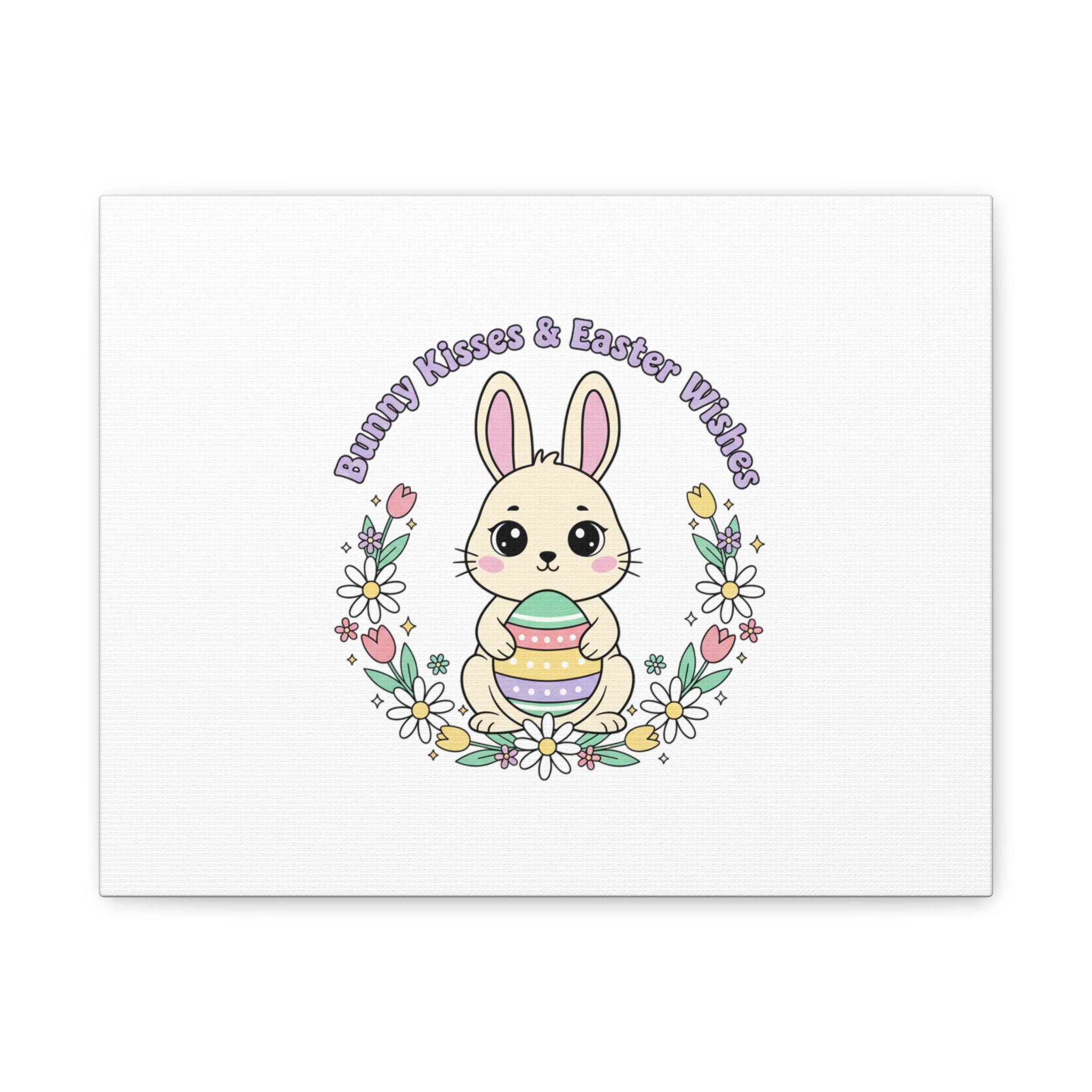 Bunny Kisses Easter Bunny Canvas | pastel spring, cottagecore