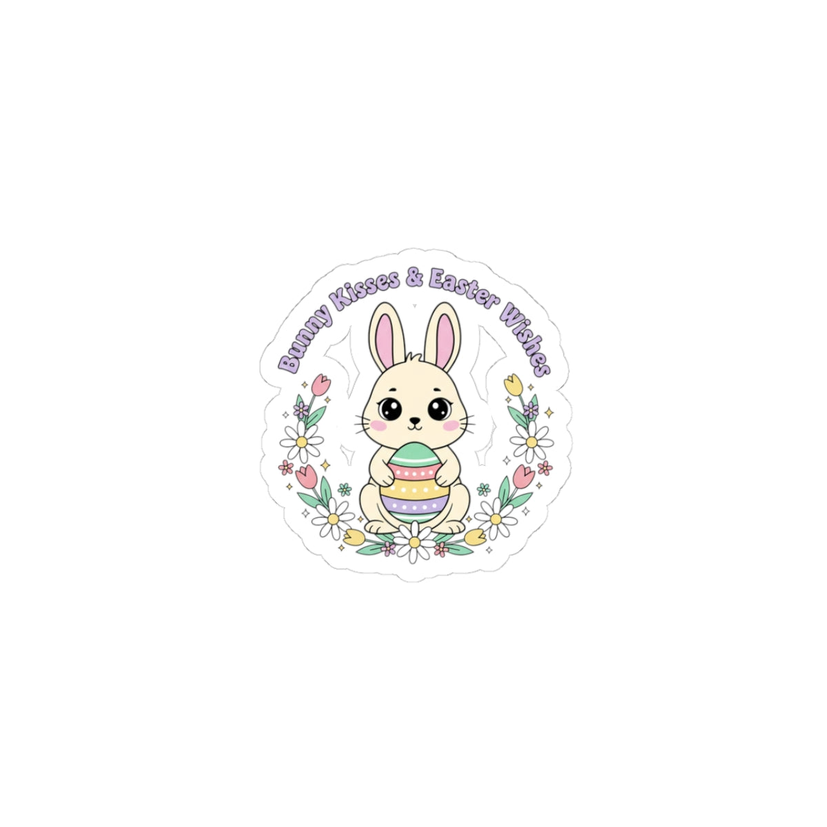 Easter Bunny Aesthetic Kiss-Cut Stickers | Pastel Spring, Cottagecore Cute