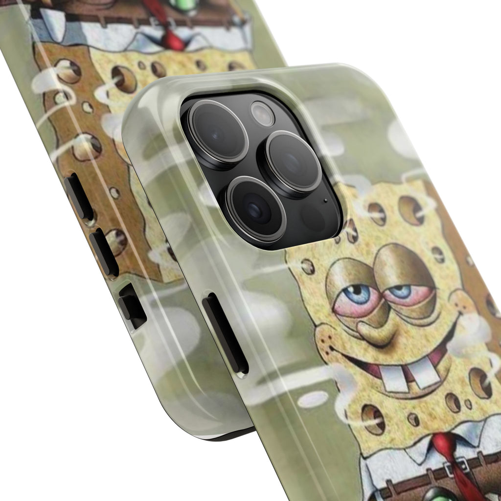 Sponge Parody Tough Phone Case – Stoned Cartoon Sponge Bob with Bong