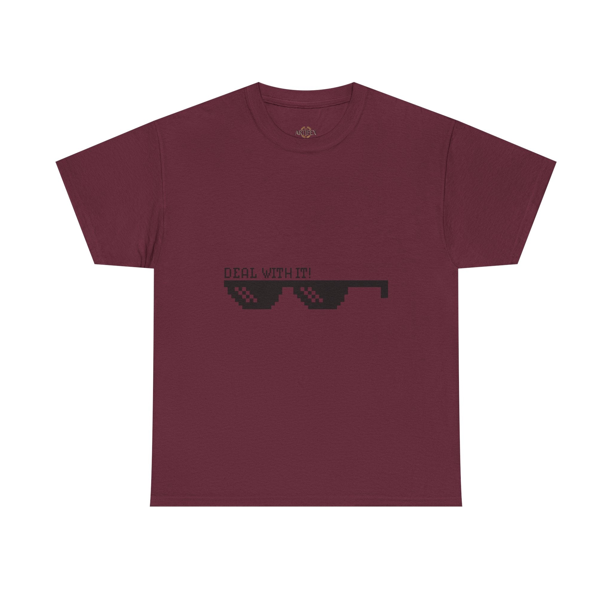 Just Do It Tomorrow Tee — 'Deal With It' Pixel Sunglasses Graphic T‑Shirt