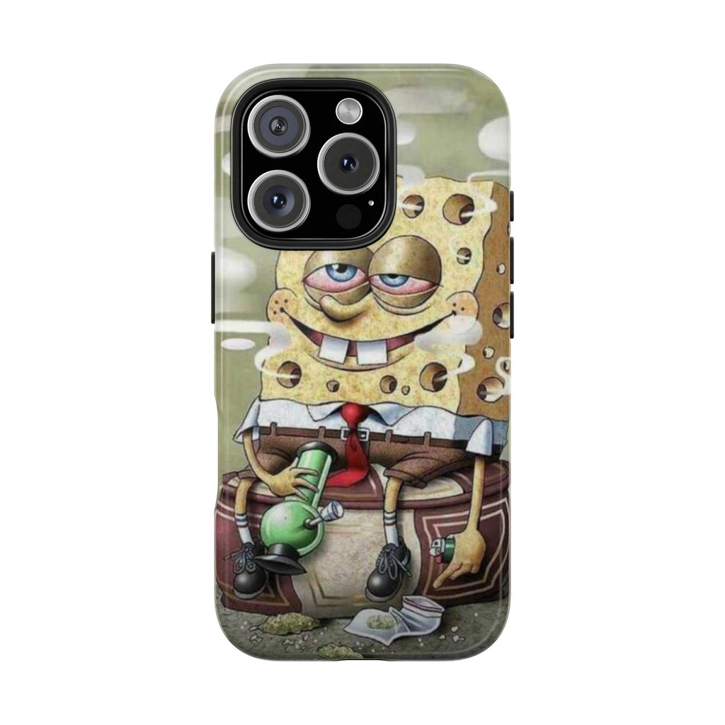 Sponge Parody Tough Phone Case – Stoned Cartoon Sponge Bob with Bong