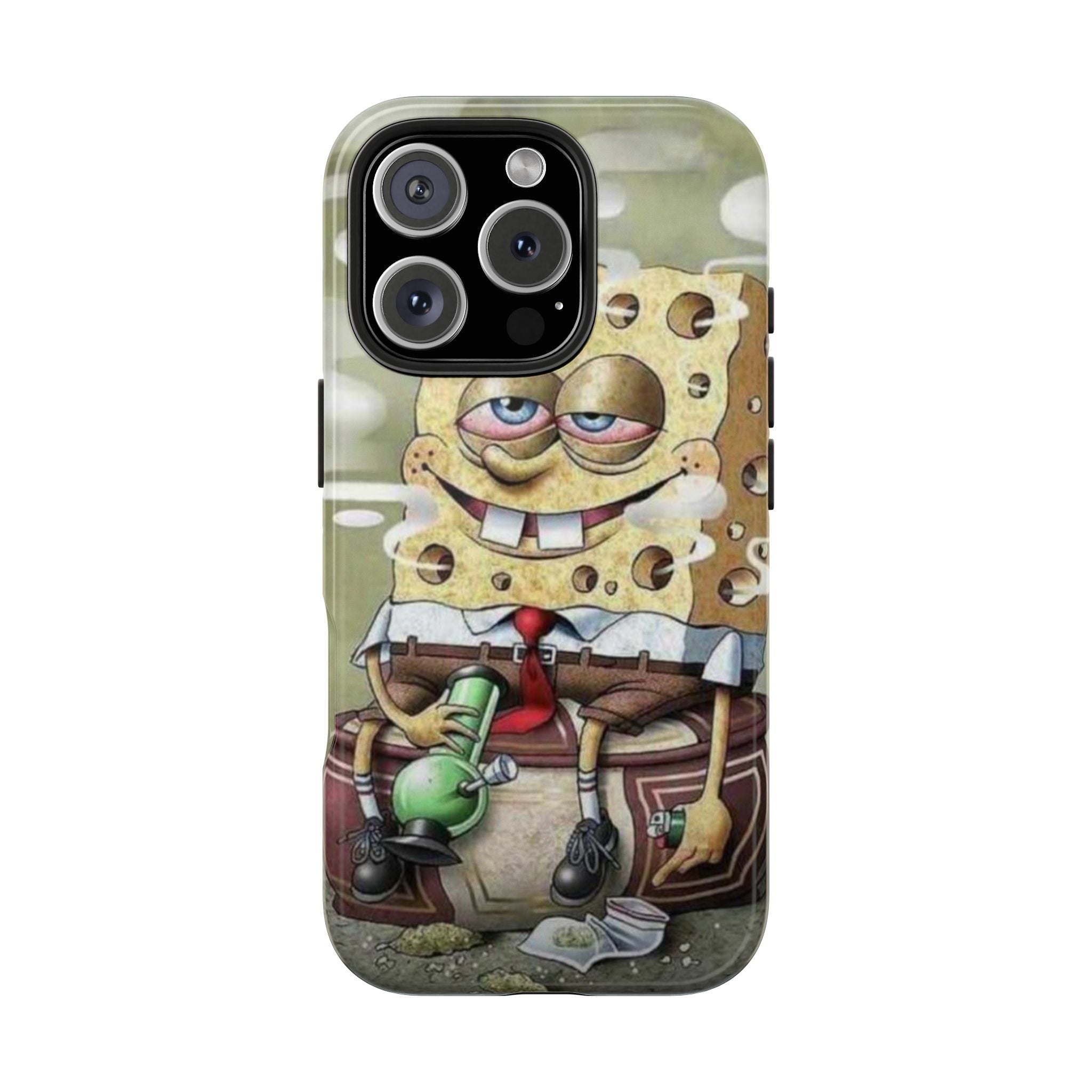 Sponge Parody Tough Phone Case – Stoned Cartoon Sponge Bob with Bong