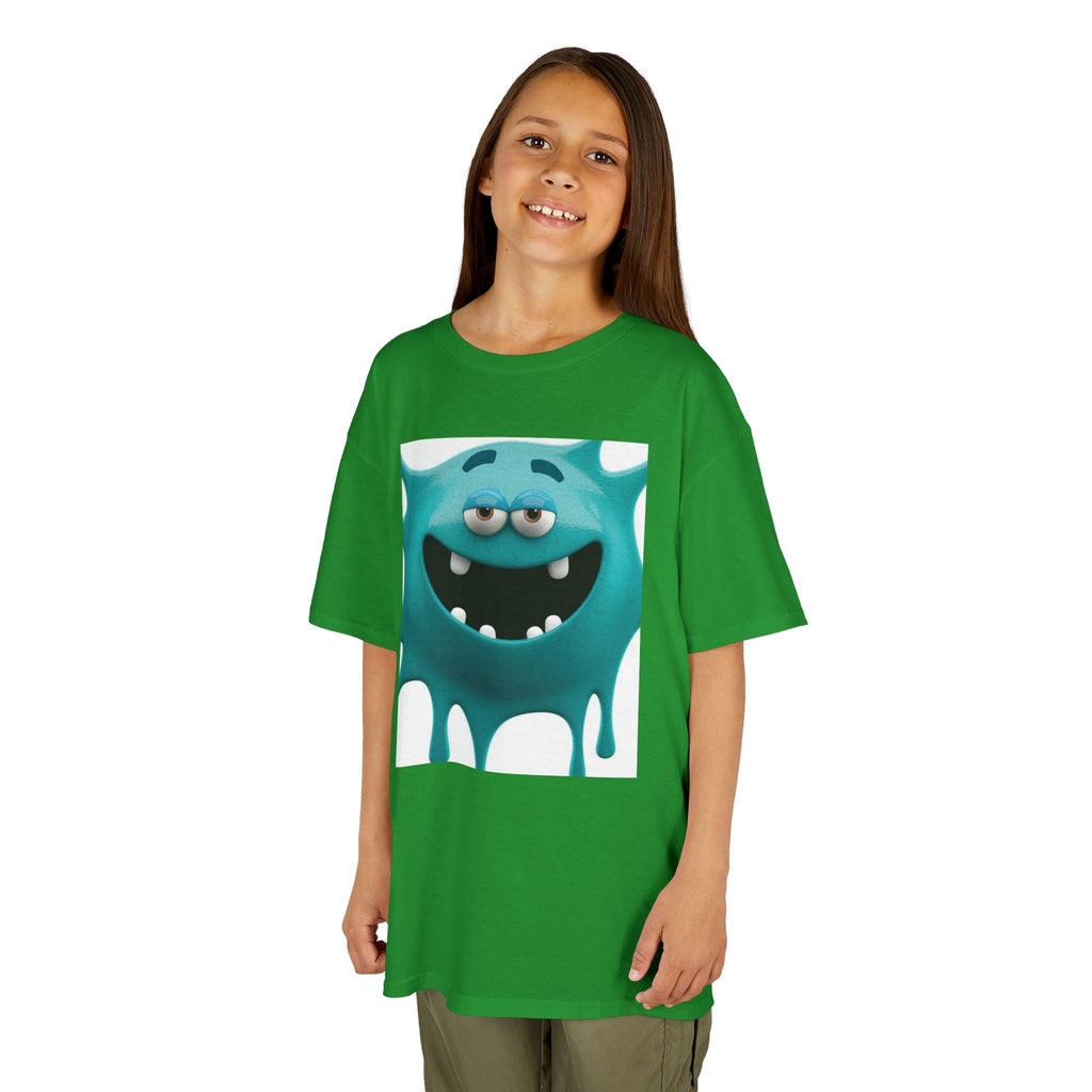 Kids Monster Drip T-Shirt — Cute Teal Cartoon Monster Tee