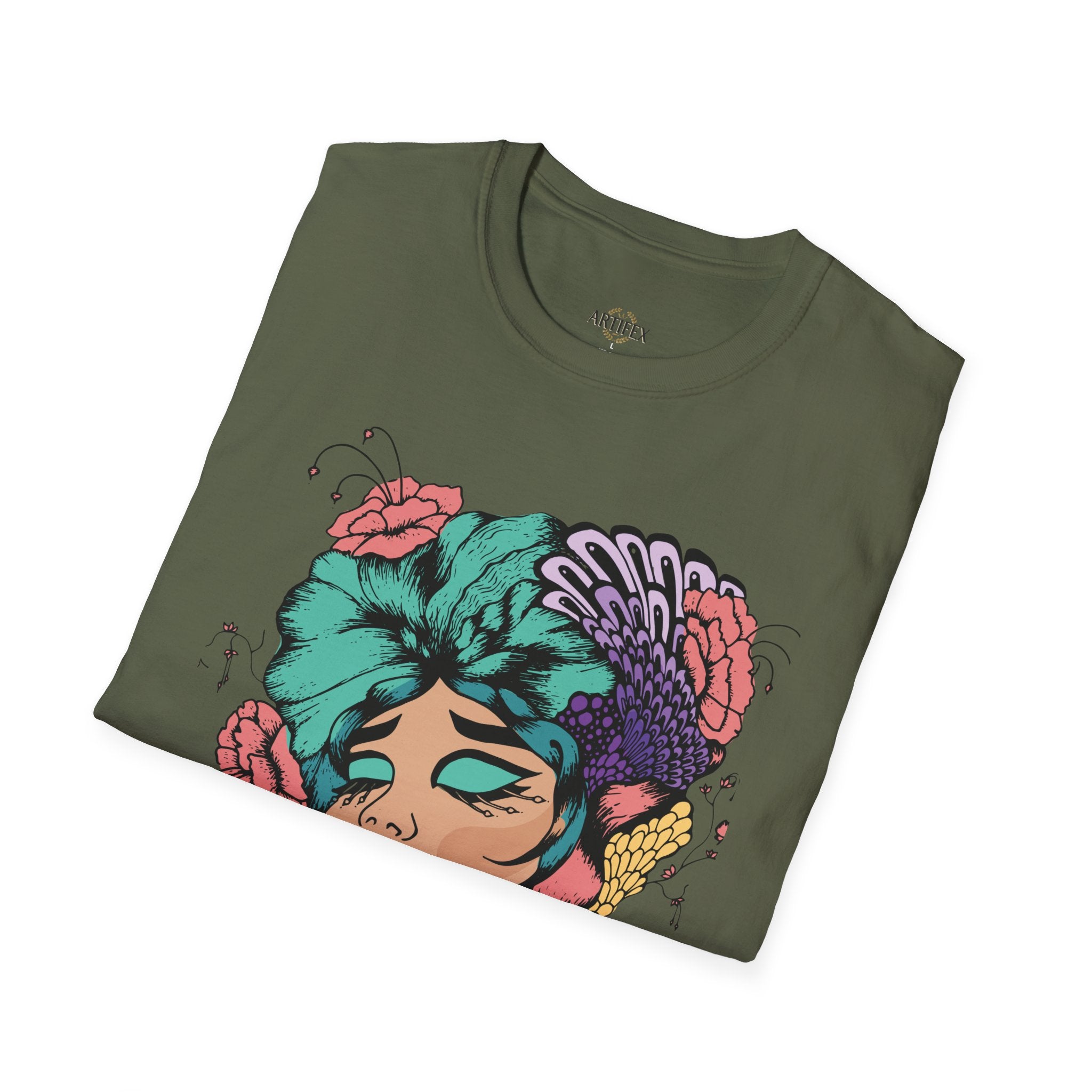 Girl Power Floral Portrait T-Shirt