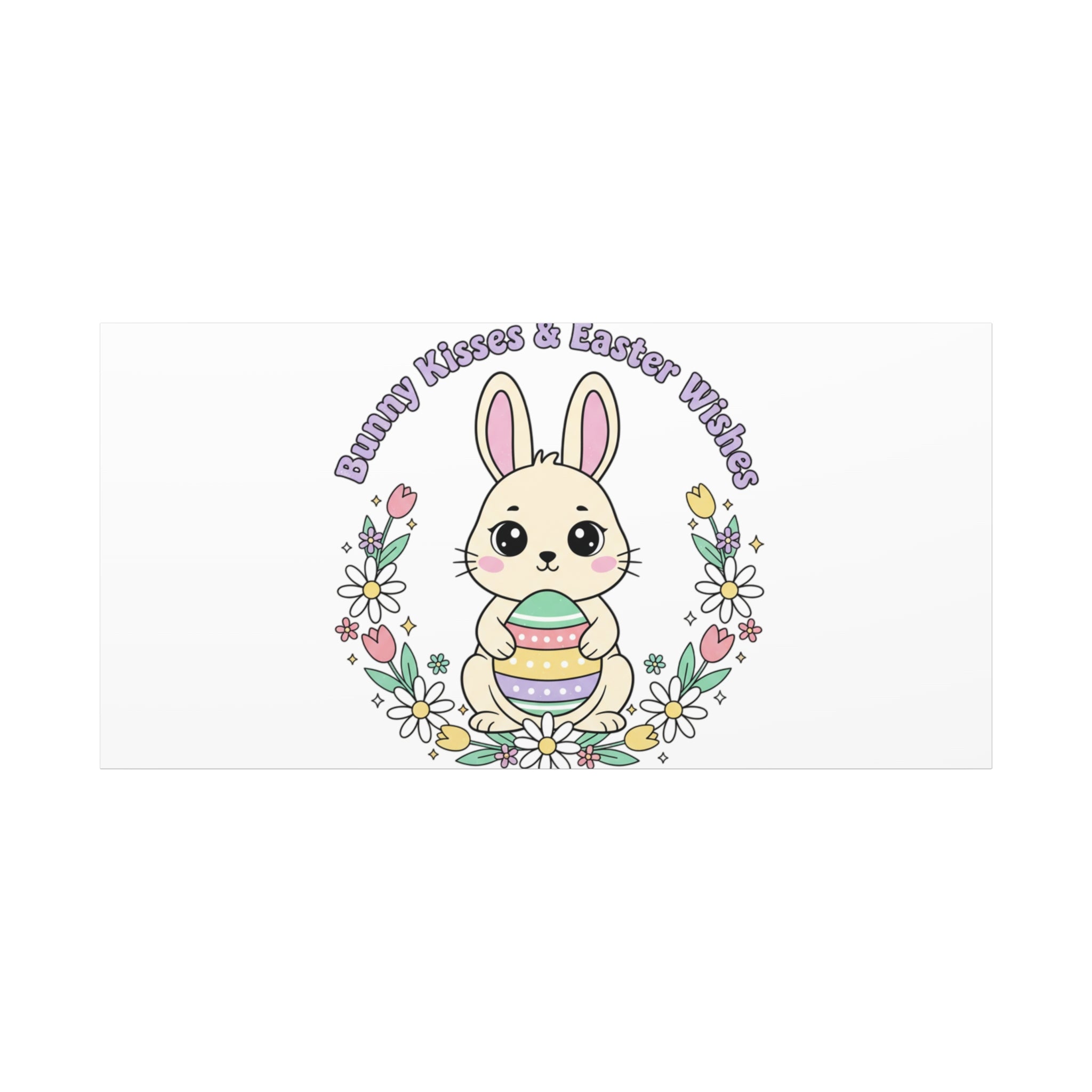 Bunny Kisses Easter Bunny Canvas | pastel spring, cottagecore