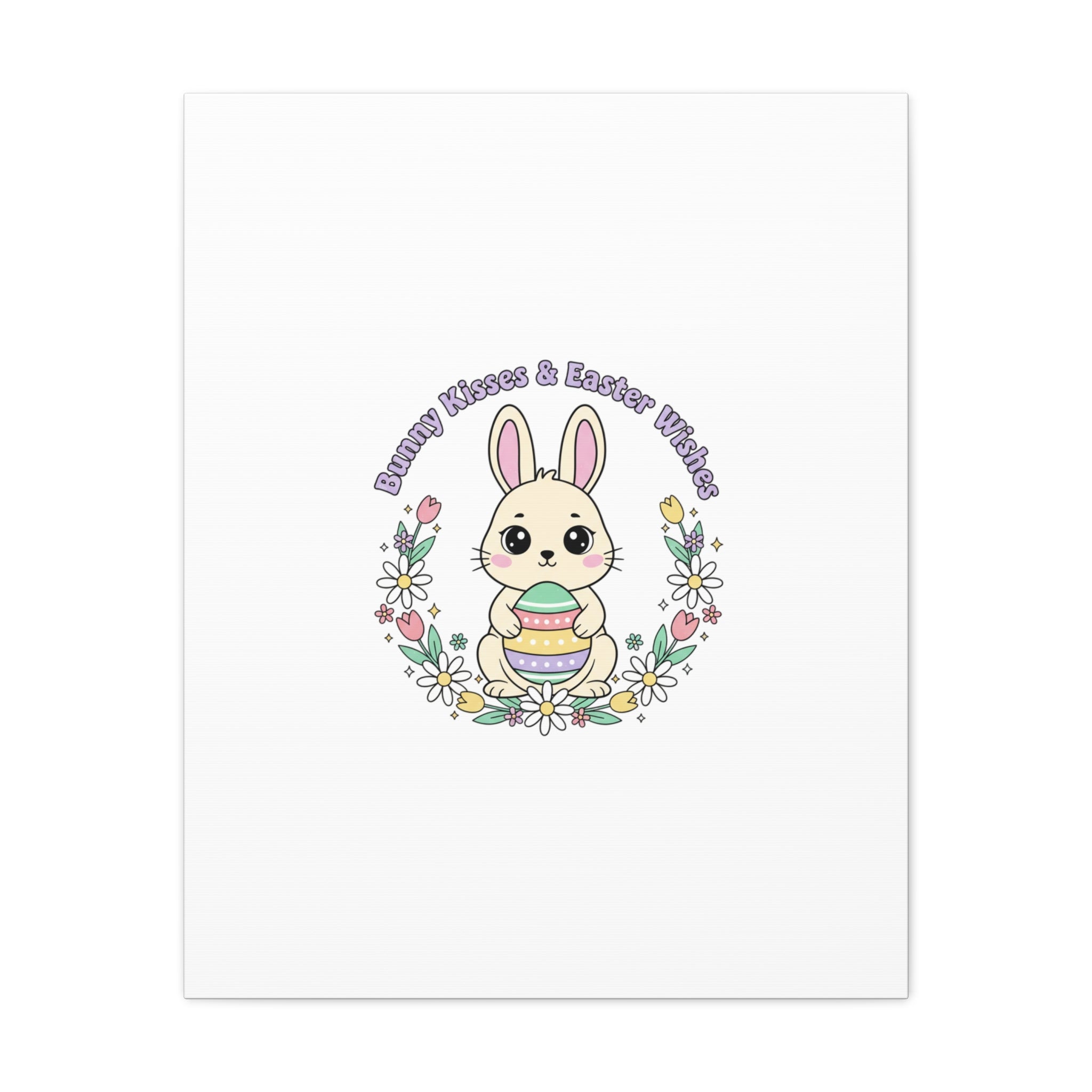 Bunny Kisses Easter Bunny Canvas | pastel spring, cottagecore