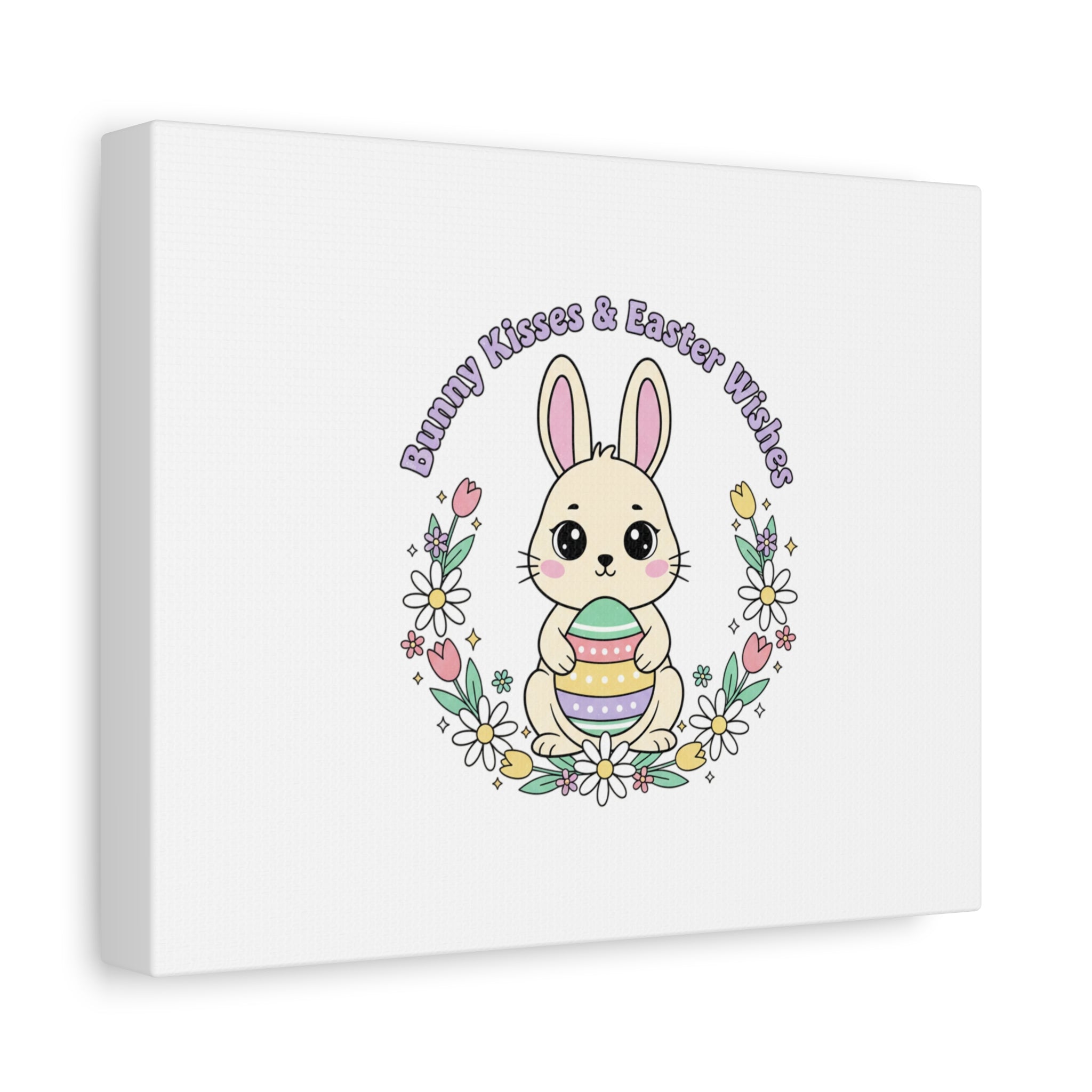 Bunny Kisses Easter Bunny Canvas | pastel spring, cottagecore