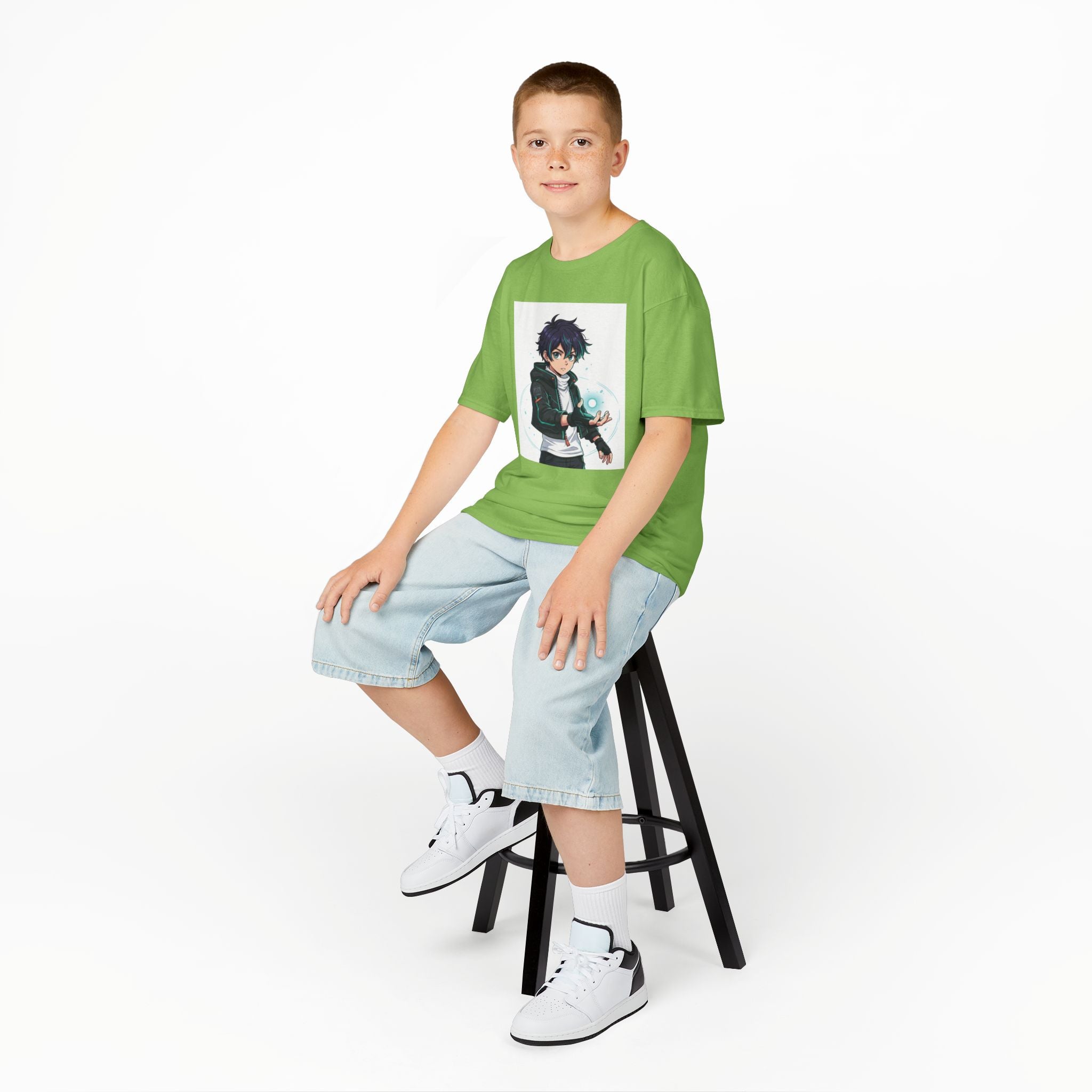 Kids Anime Mage T‑Shirt — Cute Boy Sorcerer Graphic Tee