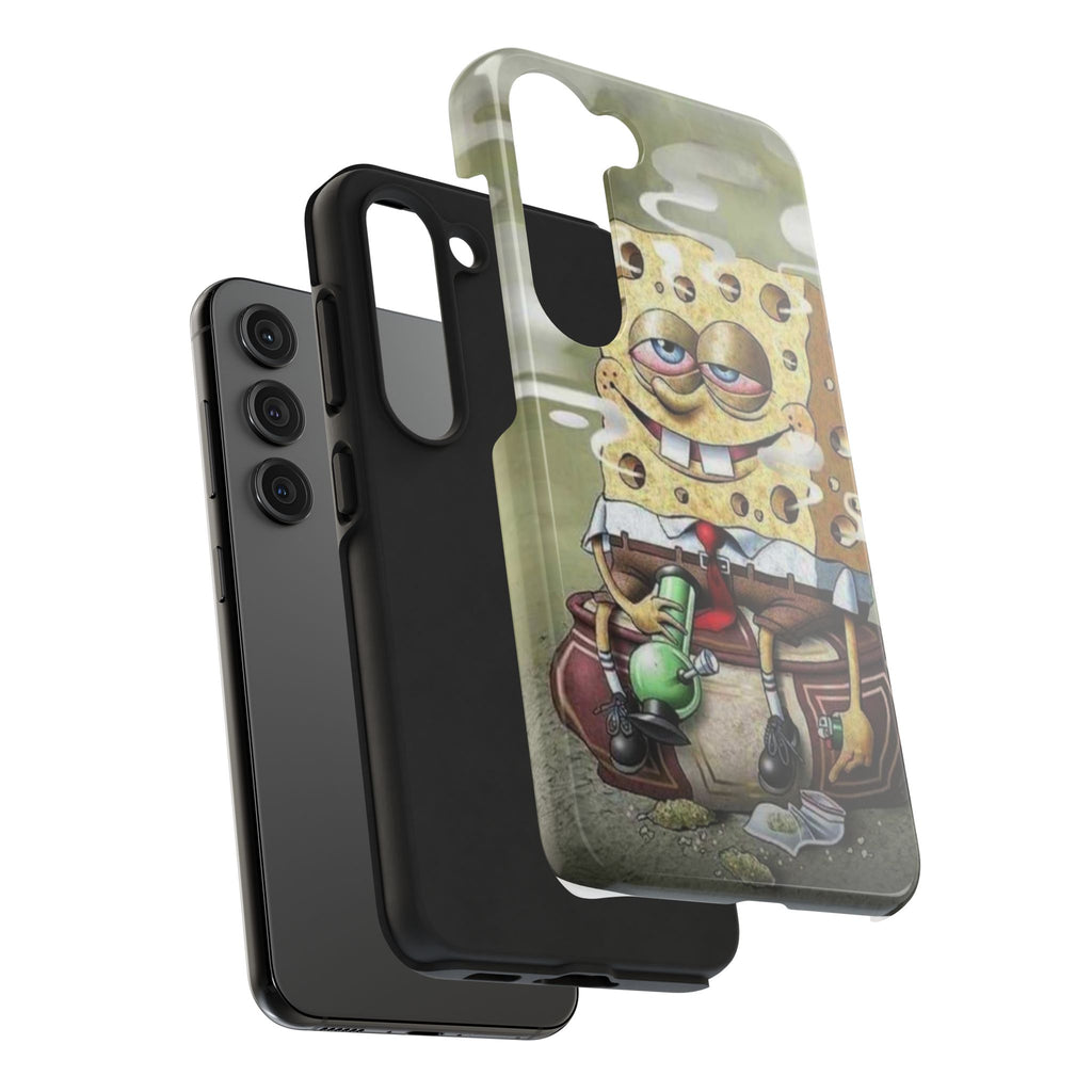 Sponge Parody Tough Phone Case – Stoned Cartoon Sponge Bob with Bong
