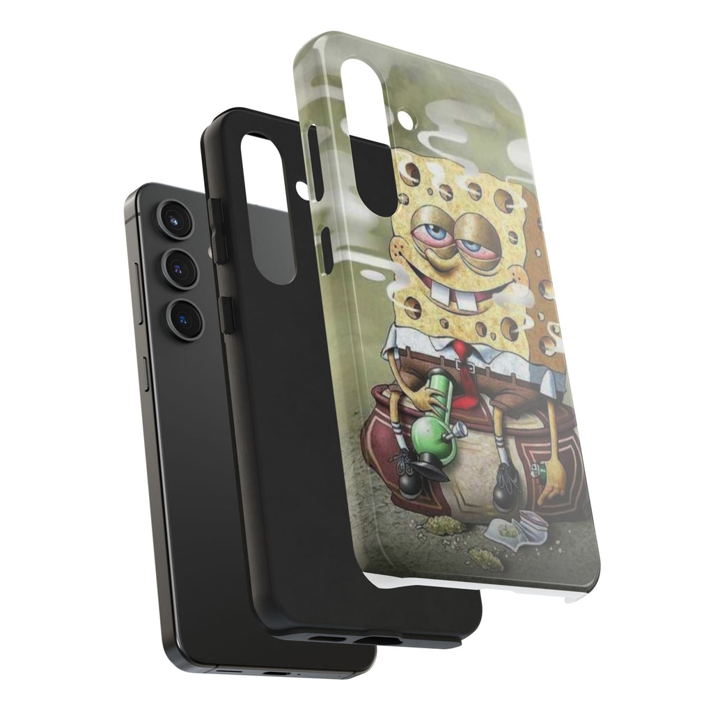 Sponge Parody Tough Phone Case – Stoned Cartoon Sponge Bob with Bong