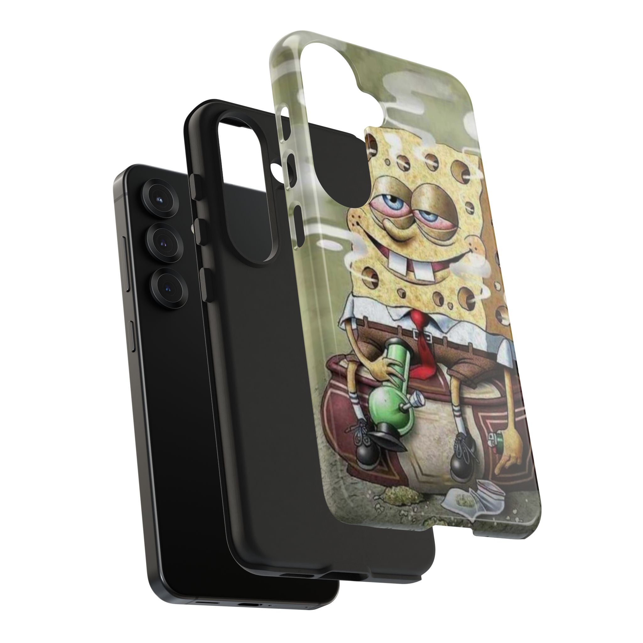 Sponge Parody Tough Phone Case – Stoned Cartoon Sponge Bob with Bong