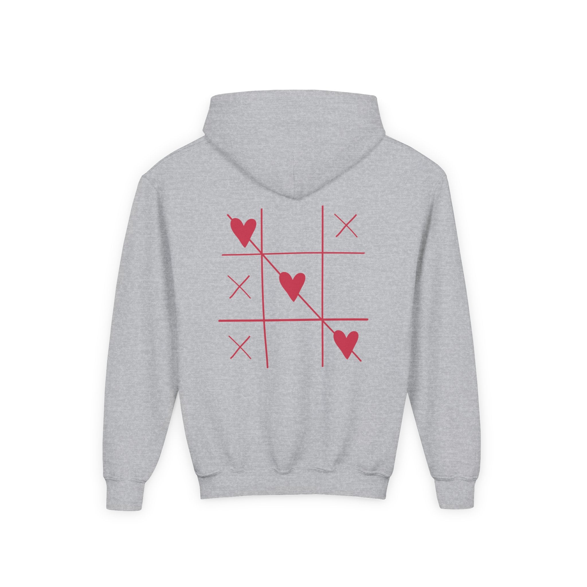 Youth Hoodie — Minimal Valentine Heart Hands "I (heart) you" Design