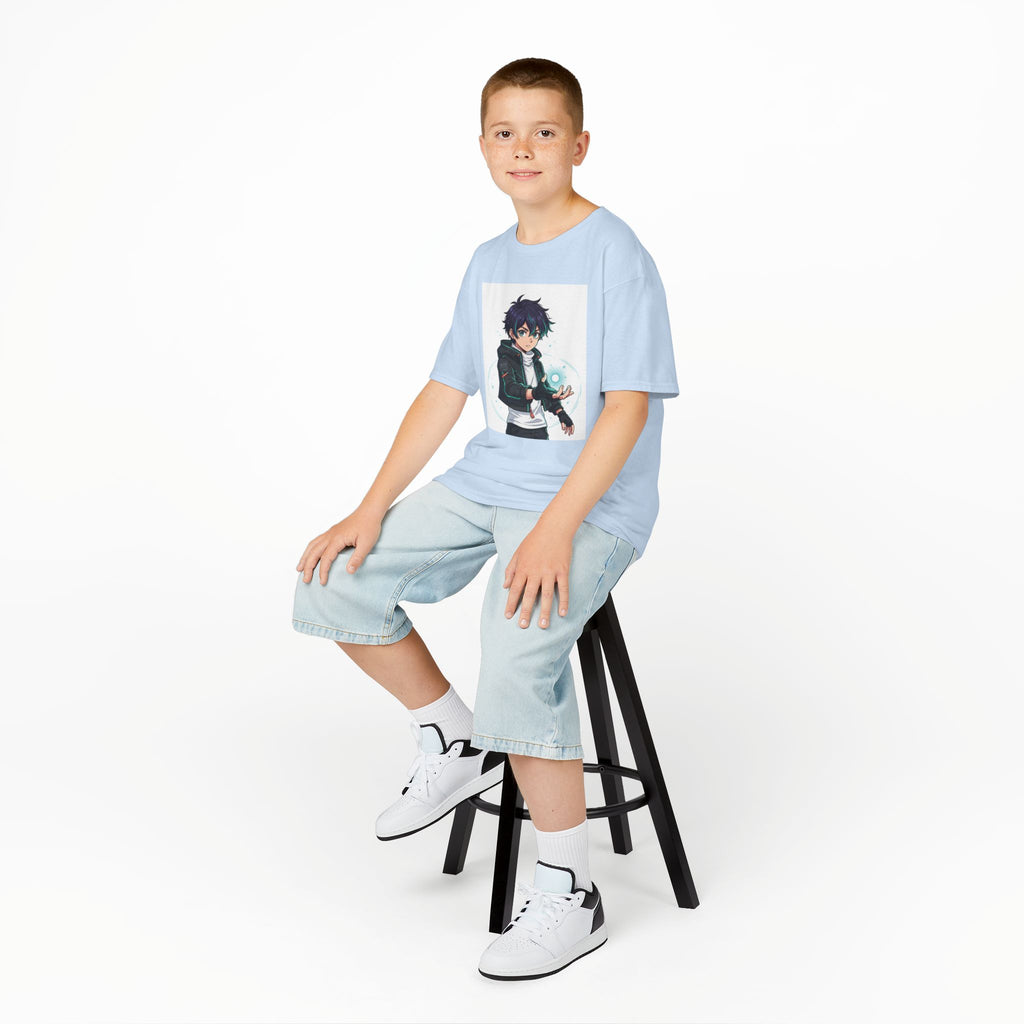 Kids Anime Mage T‑Shirt — Cute Boy Sorcerer Graphic Tee