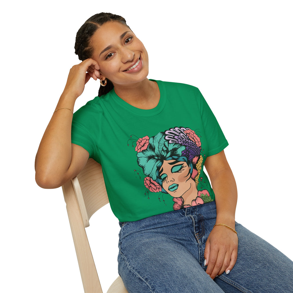 Girl Power Floral Portrait T-Shirt