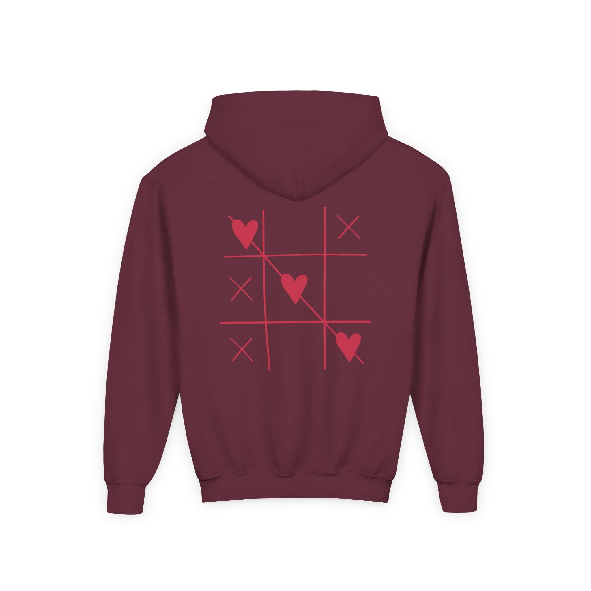 Youth Hoodie — Minimal Valentine Heart Hands "I (heart) you" Design