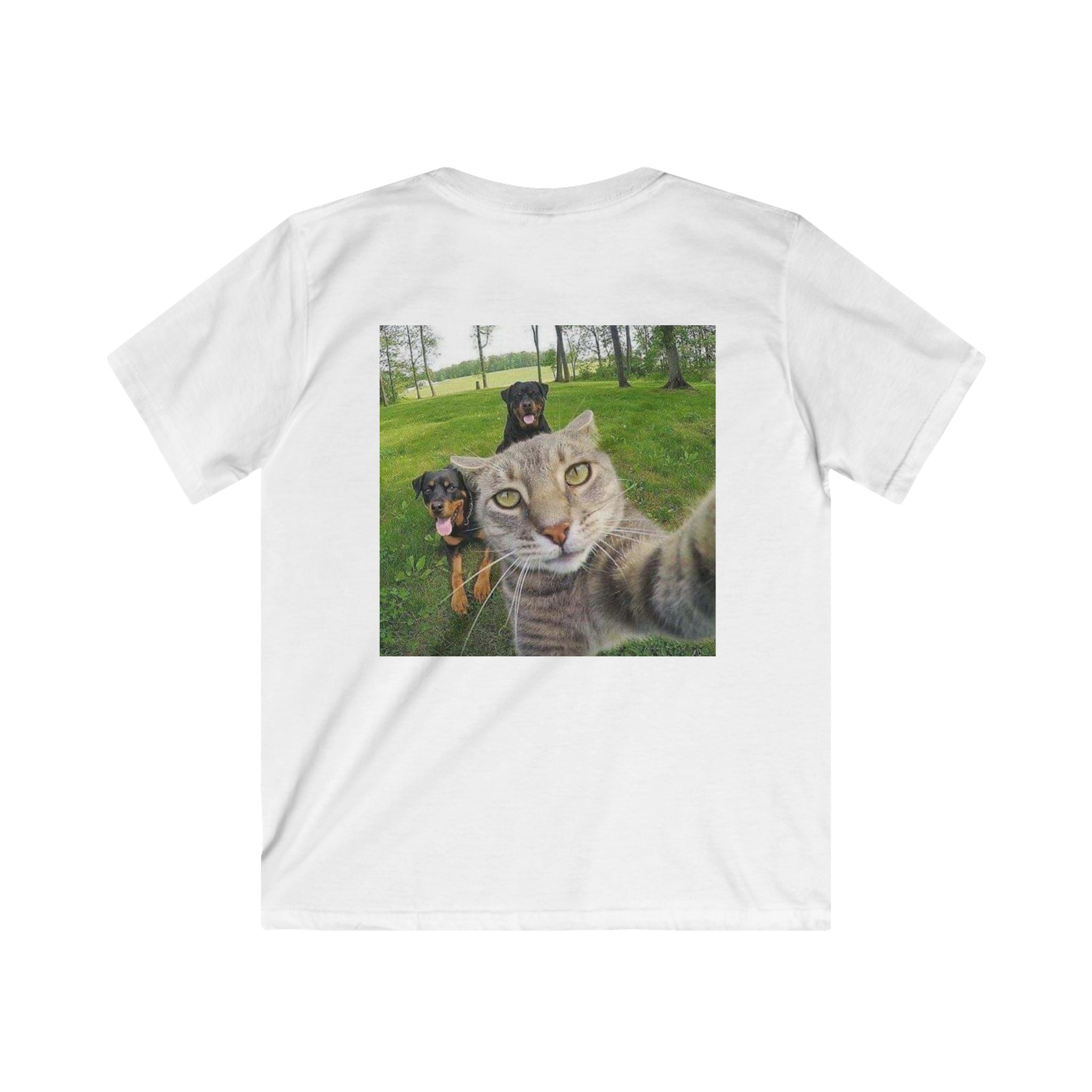 Kids Tee — Cute Animal Friends Selfie Shirt (Cat & Dogs)