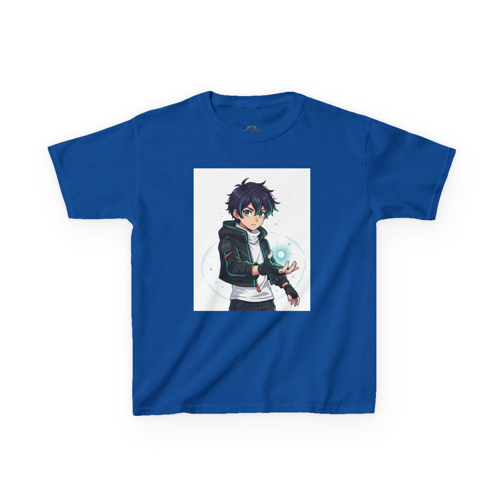 Kids Anime Mage T‑Shirt — Cute Boy Sorcerer Graphic Tee