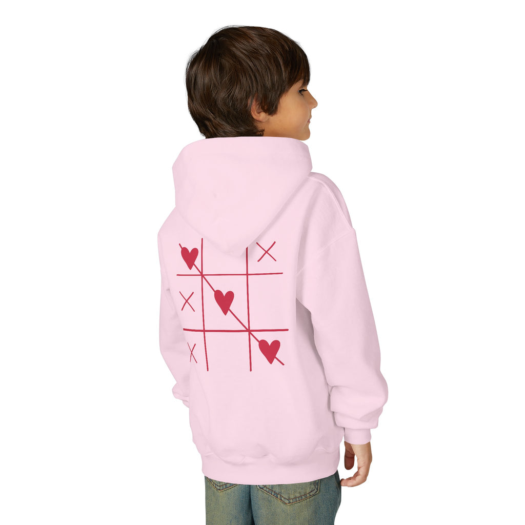 Youth Hoodie — Minimal Valentine Heart Hands "I (heart) you" Design