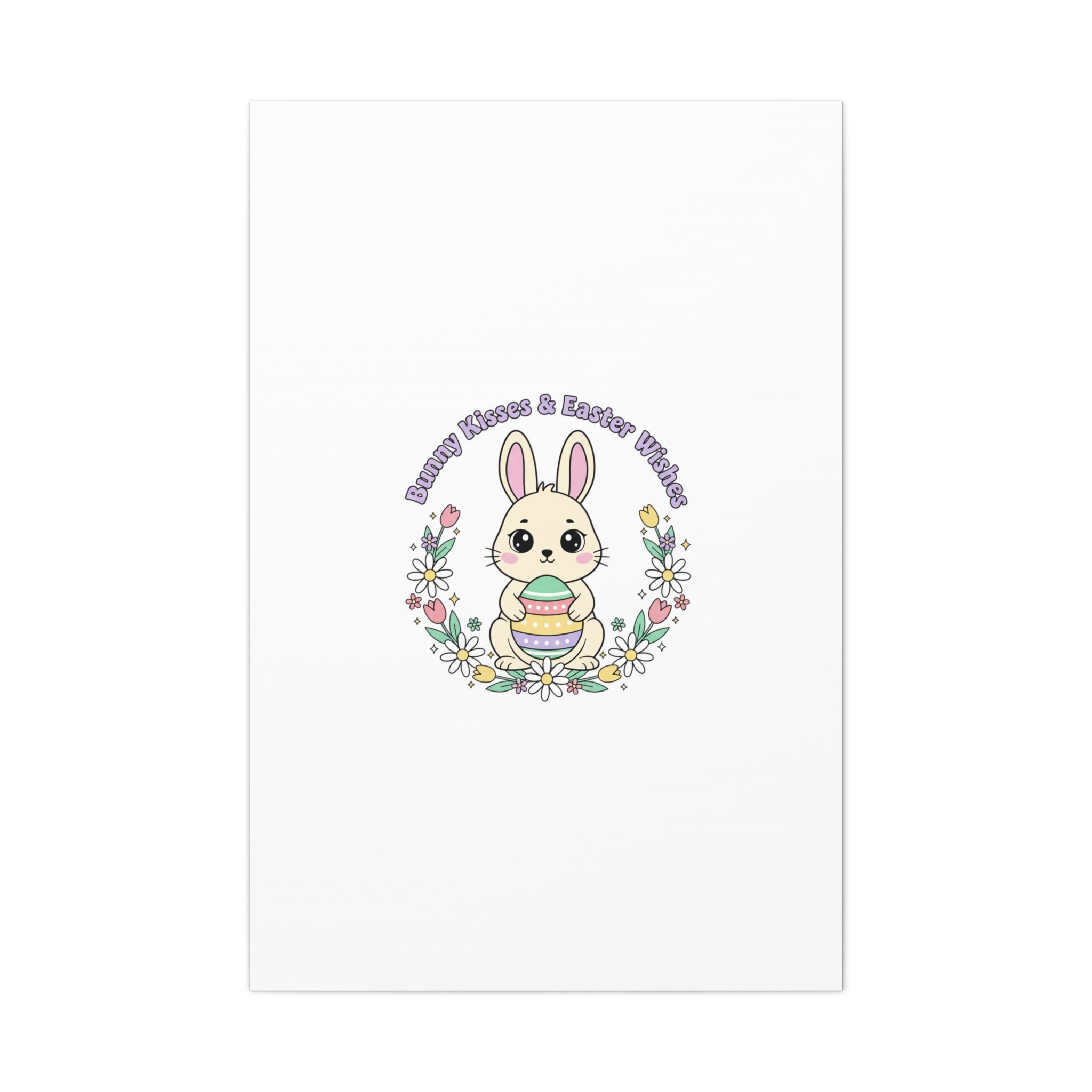 Bunny Kisses Easter Bunny Canvas | pastel spring, cottagecore