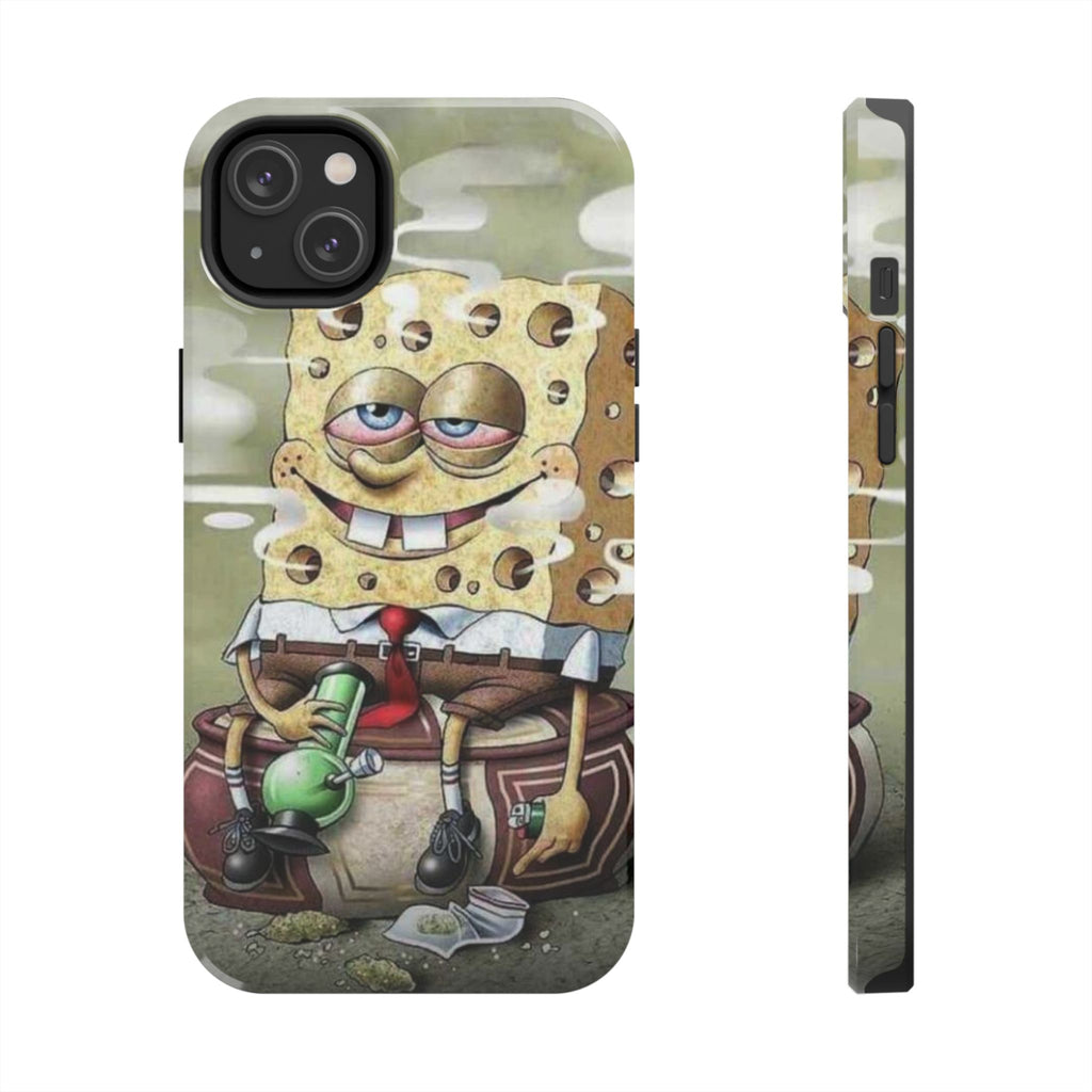 Sponge Parody Tough Phone Case – Stoned Cartoon Sponge Bob with Bong