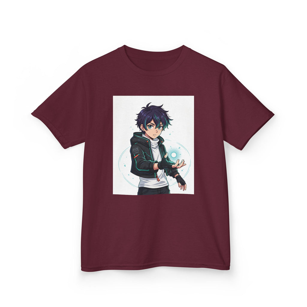 Kids Anime Mage T‑Shirt — Cute Boy Sorcerer Graphic Tee