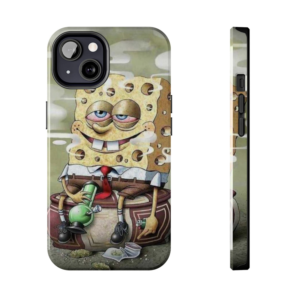 Sponge Parody Tough Phone Case – Stoned Cartoon Sponge Bob with Bong