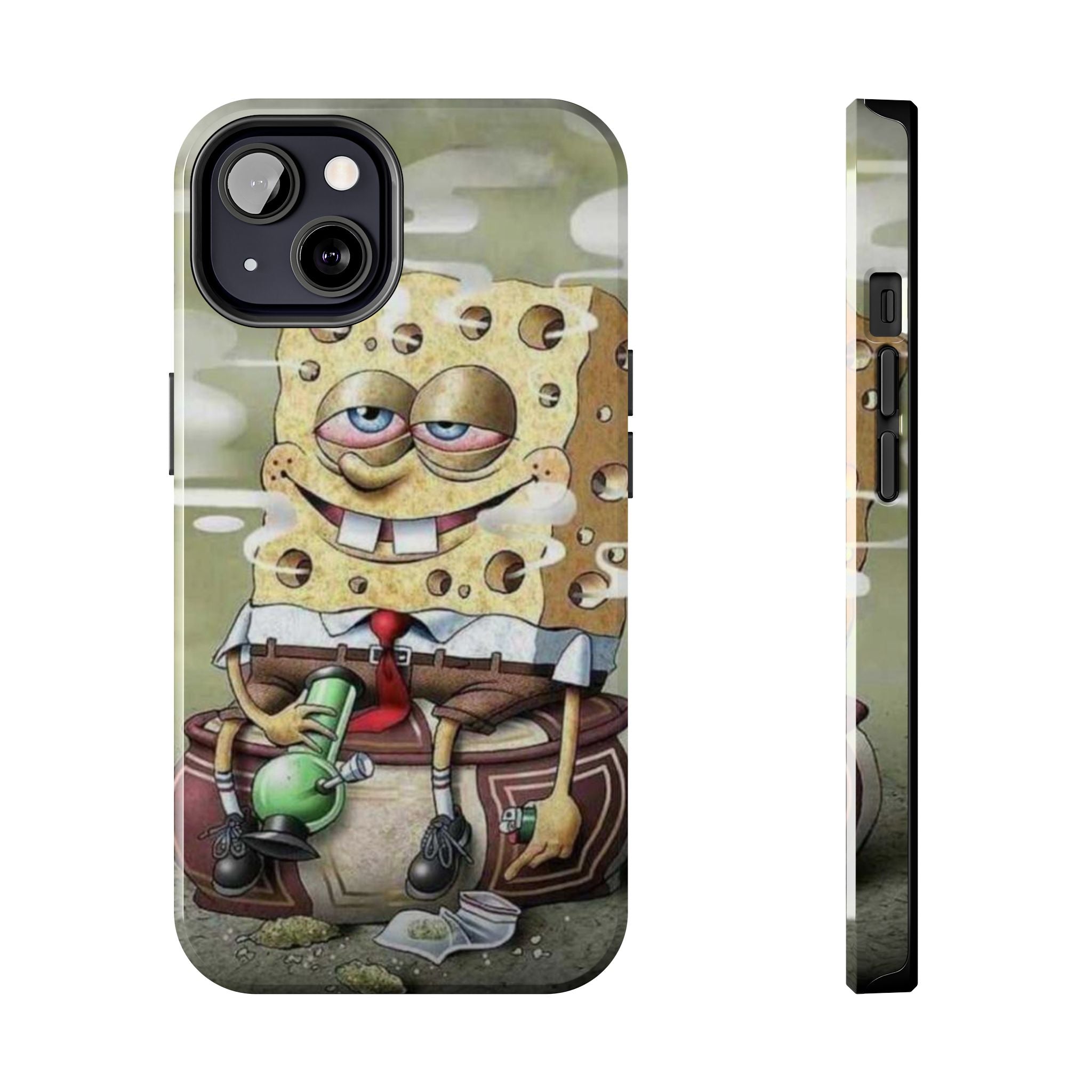 Sponge Parody Tough Phone Case – Stoned Cartoon Sponge Bob with Bong