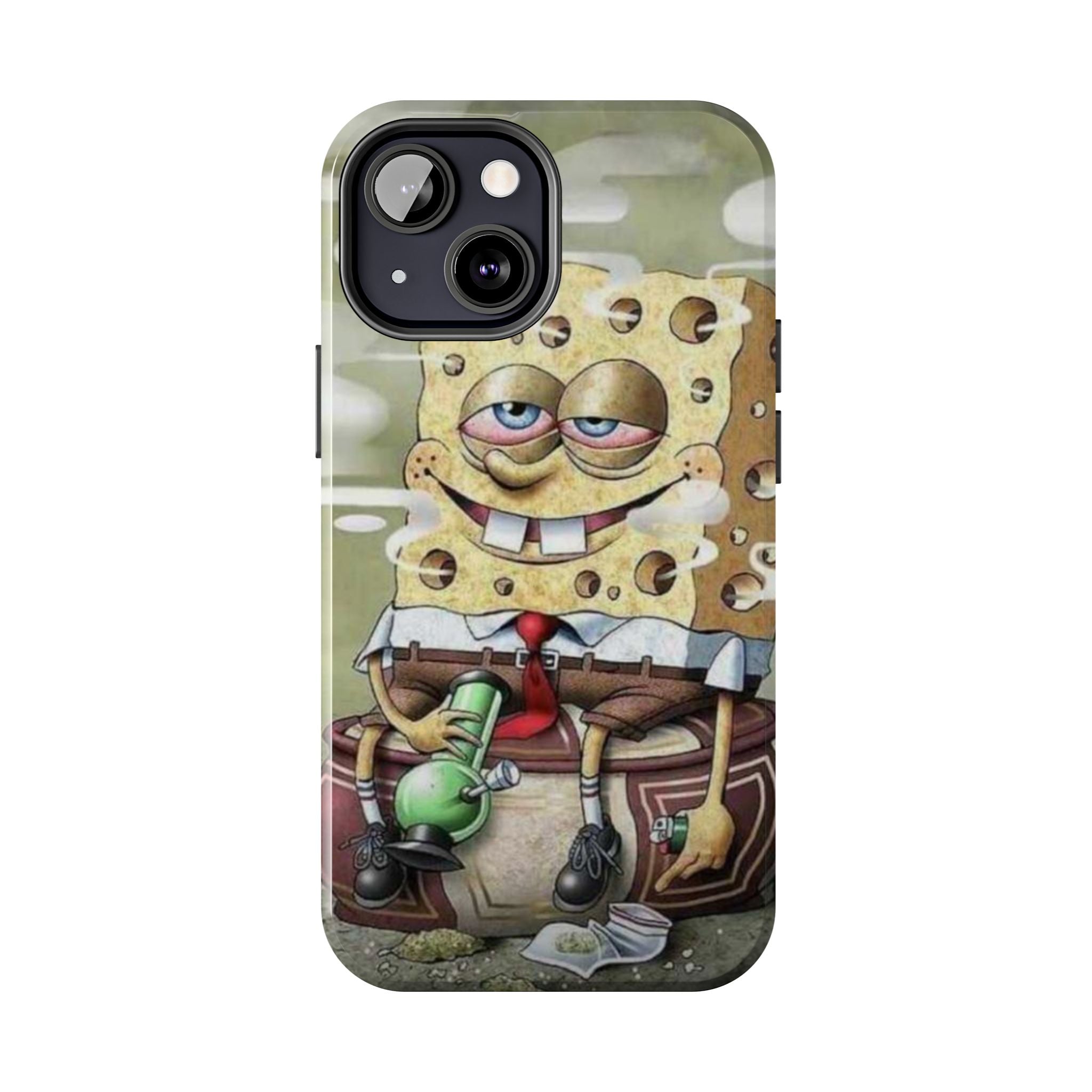 Sponge Parody Tough Phone Case – Stoned Cartoon Sponge Bob with Bong
